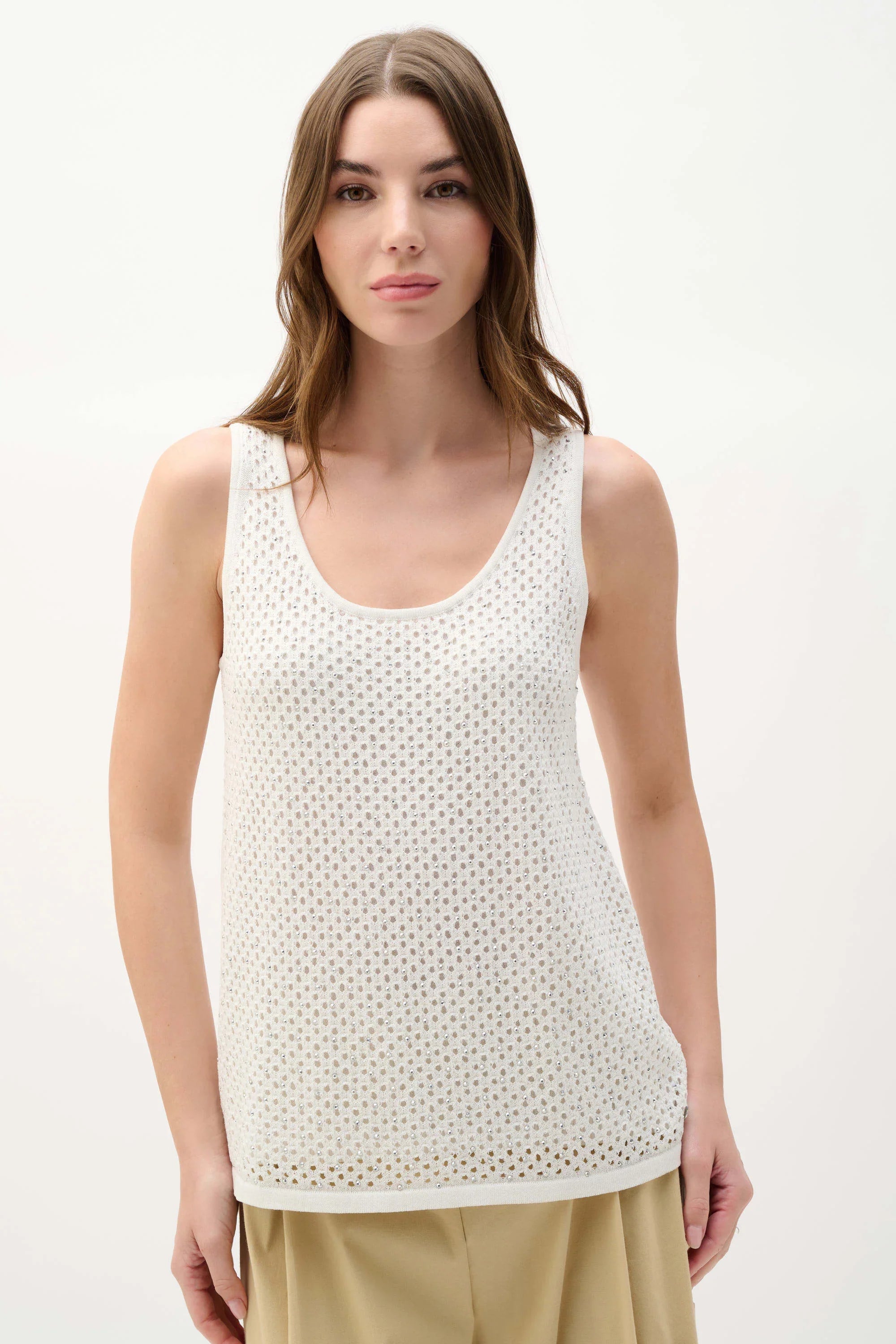 Open Stitch Rhinestone Camisole
