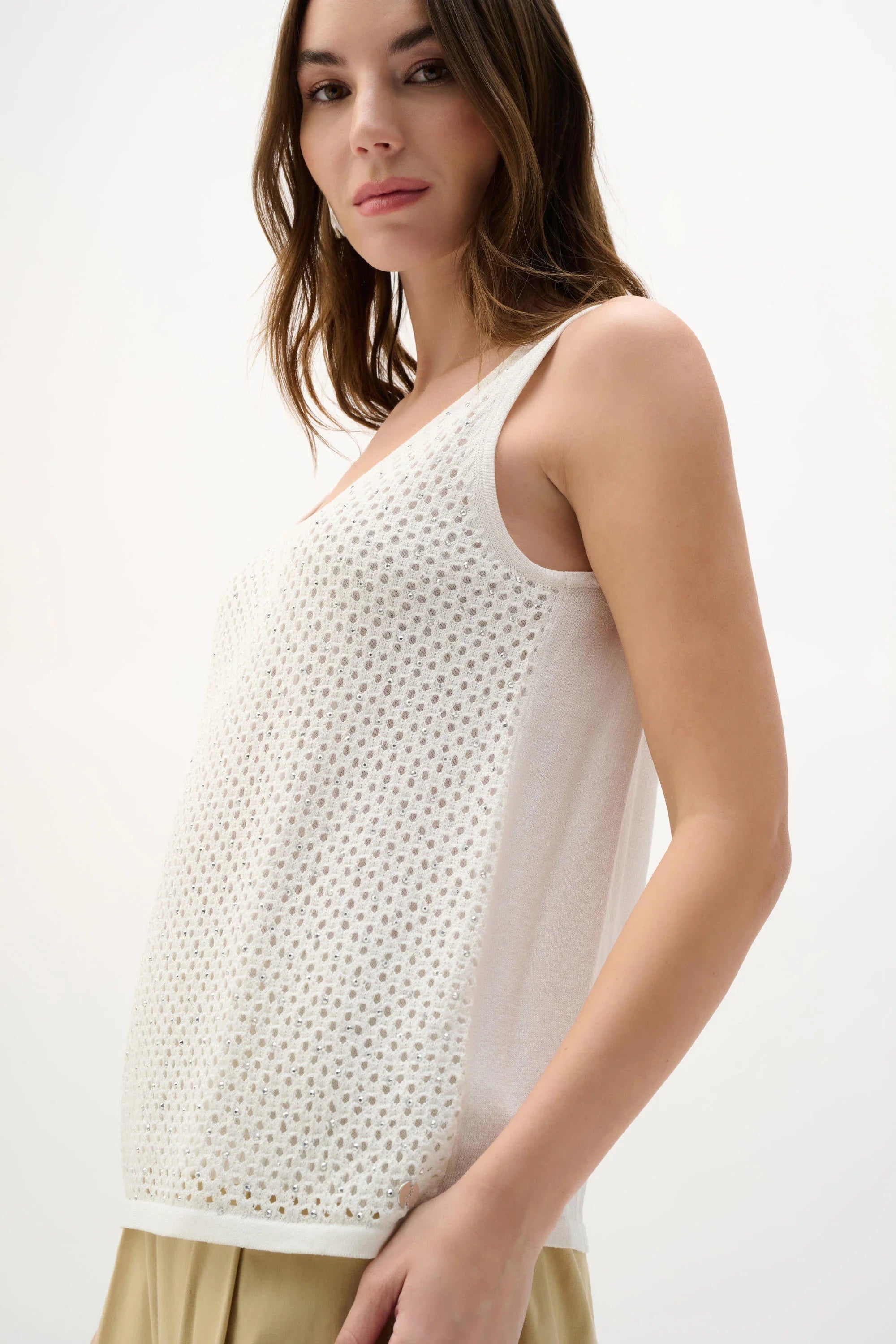 Open Stitch Rhinestone Camisole
