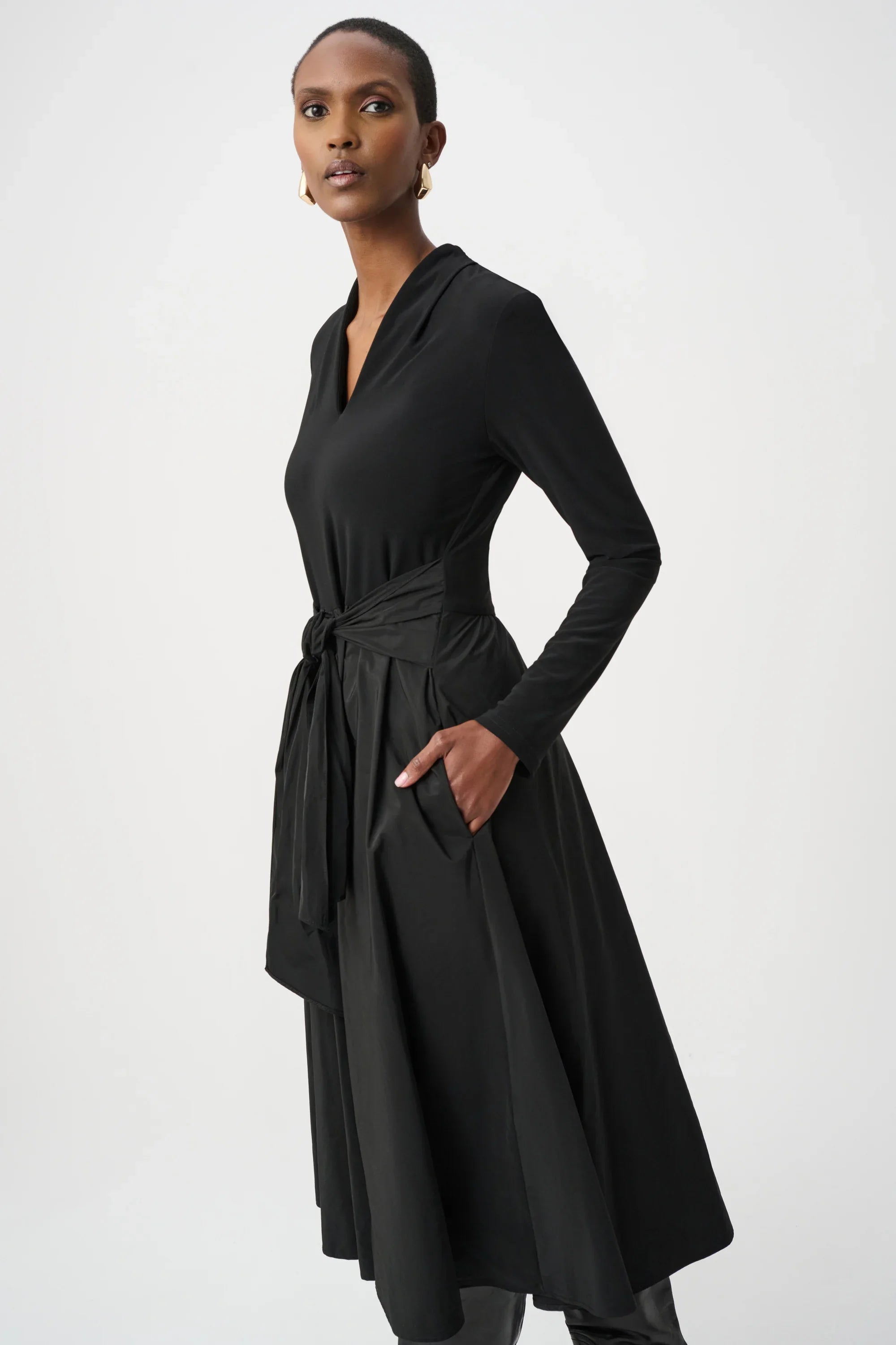 V-Neck Flare Dress