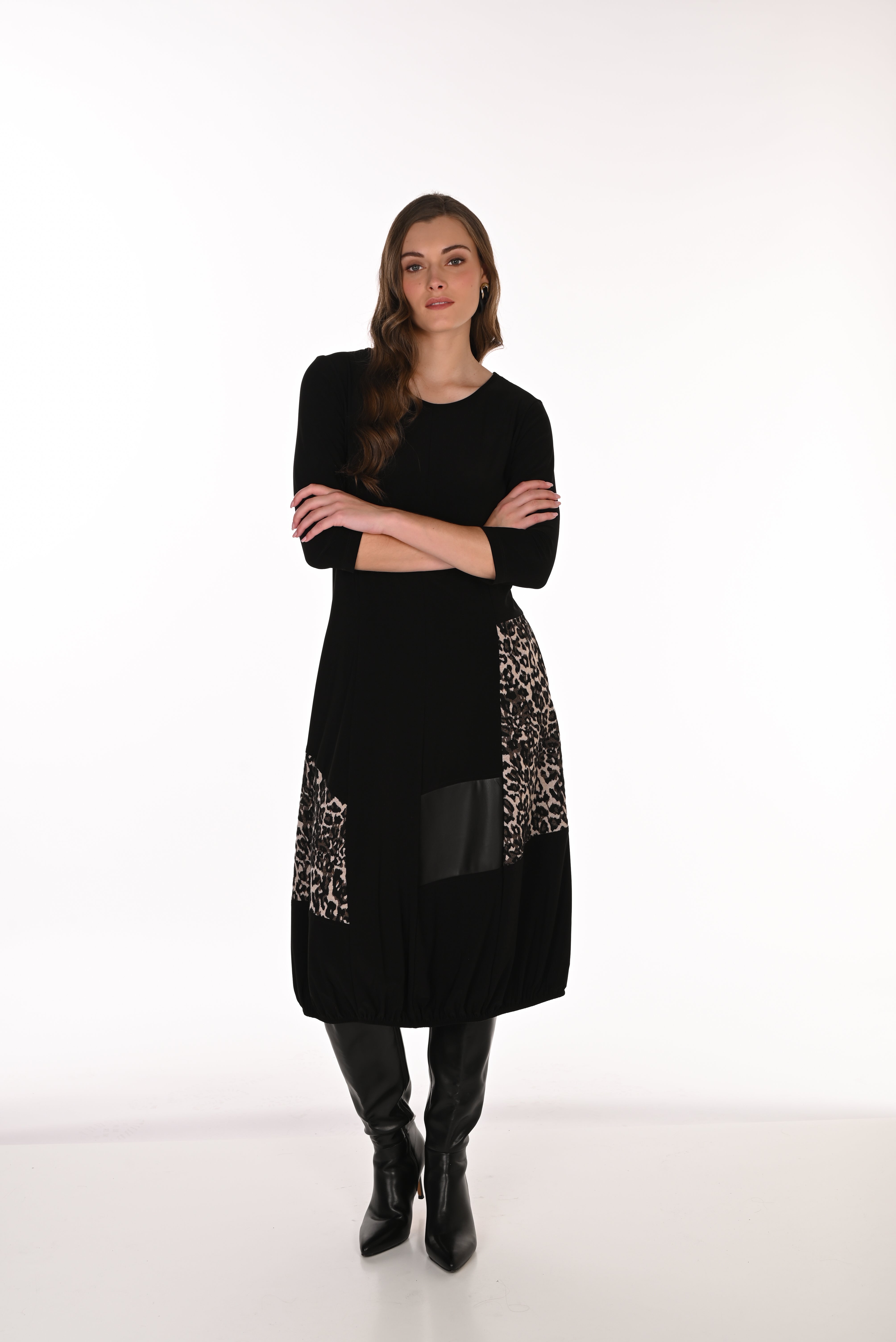 Frank Lyman Dress With Animal Print Accents - Style 263277