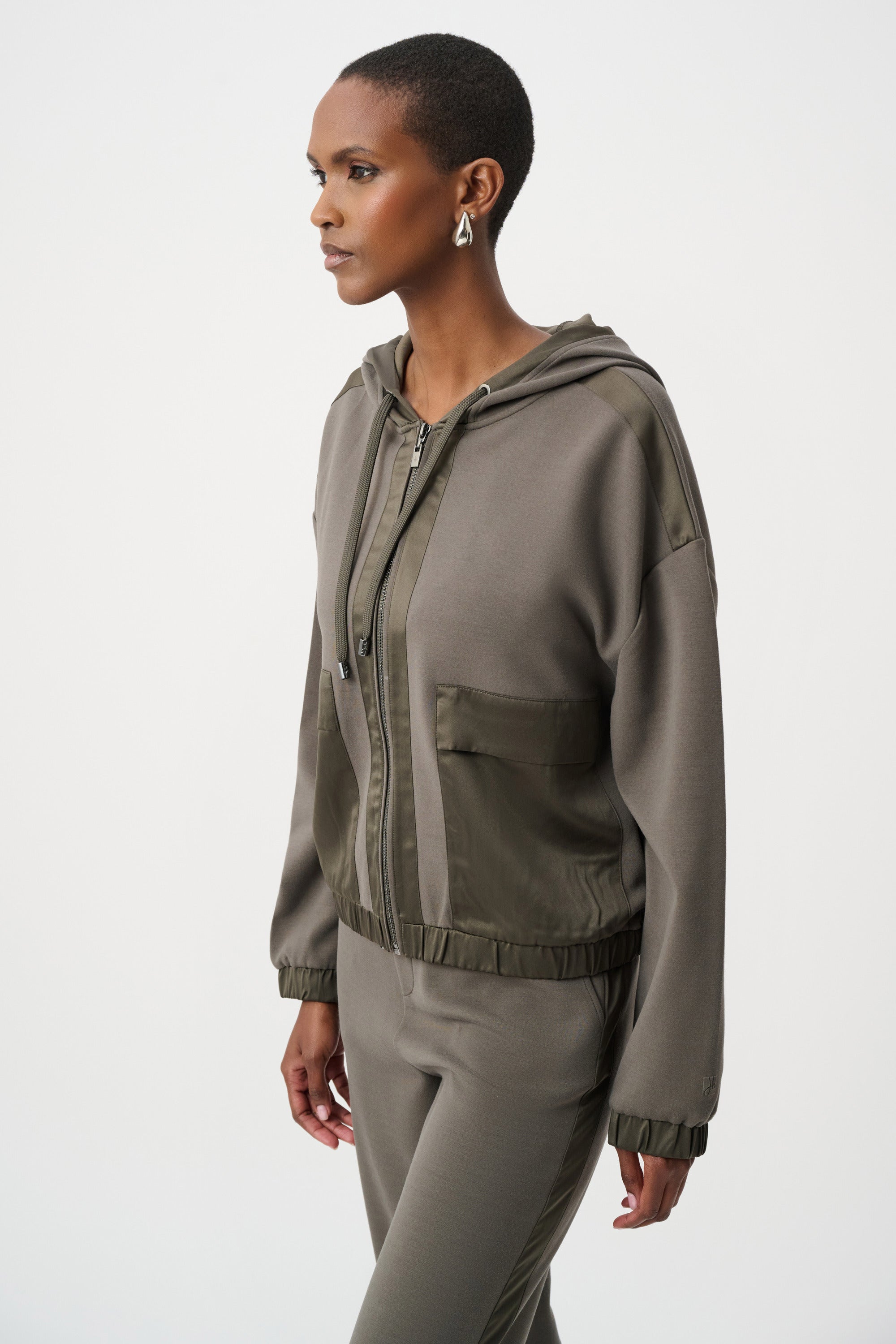 Satin Hooded Jersey