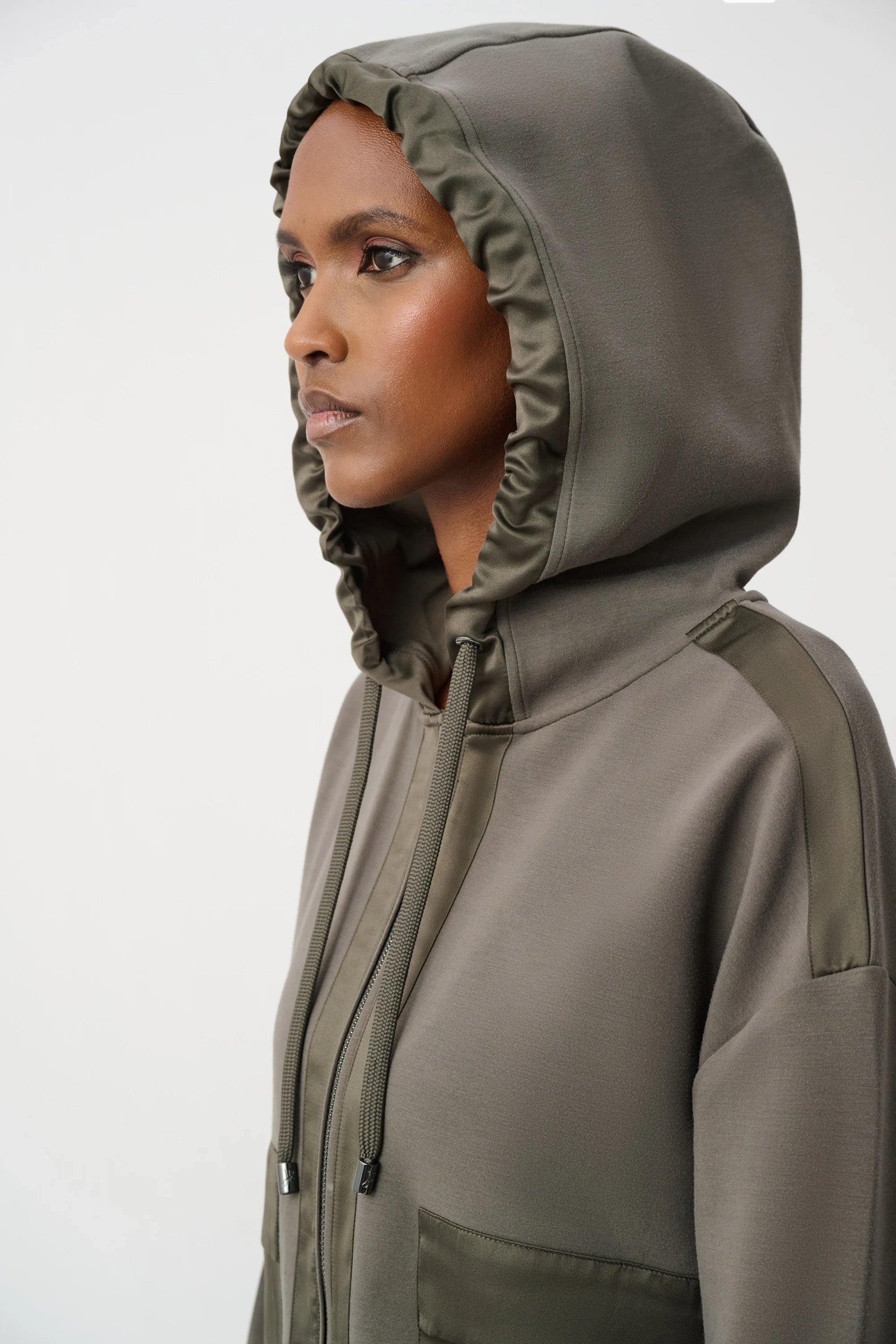Satin Hooded Jersey
