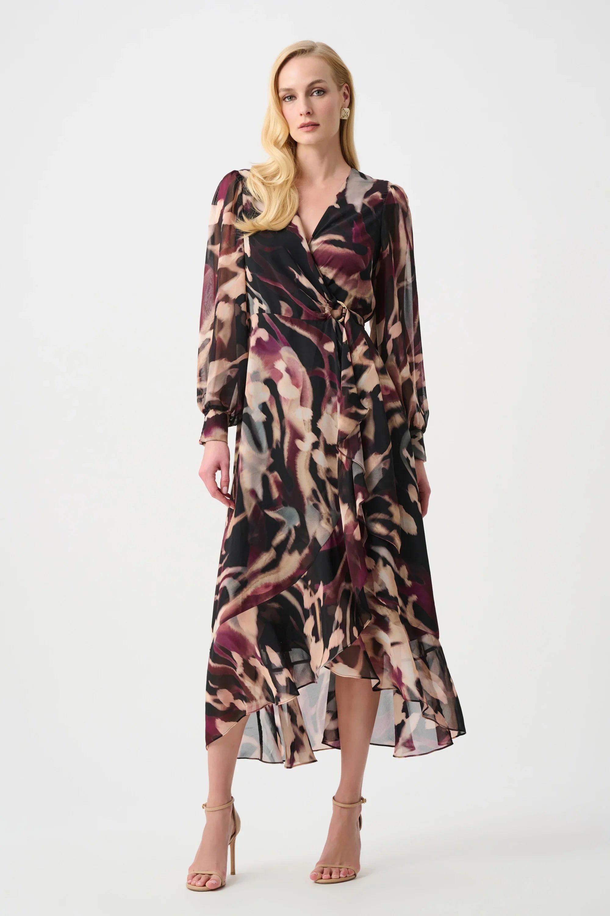 Chiffon Printed Wrap Dress