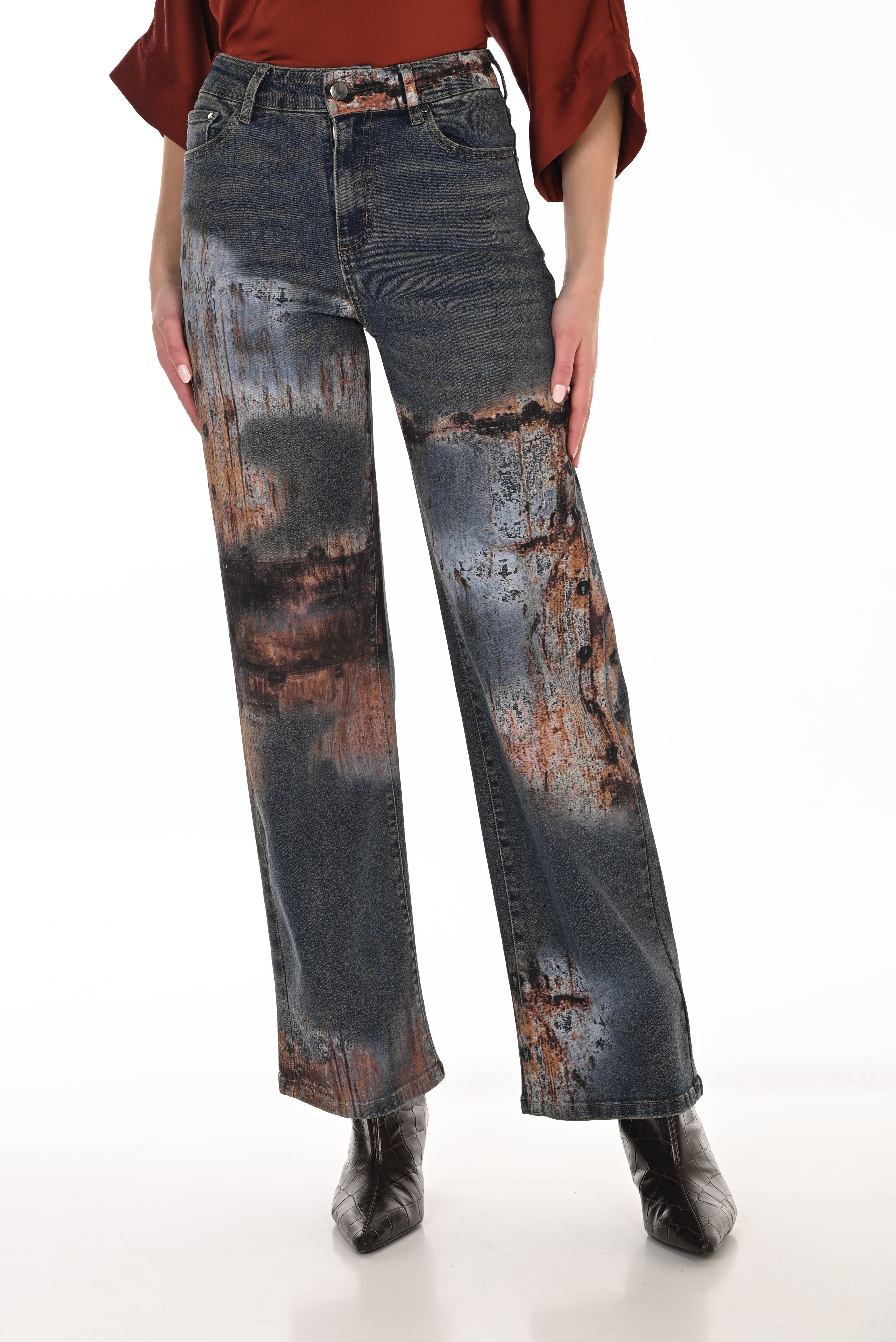Straight Leg Print Jean