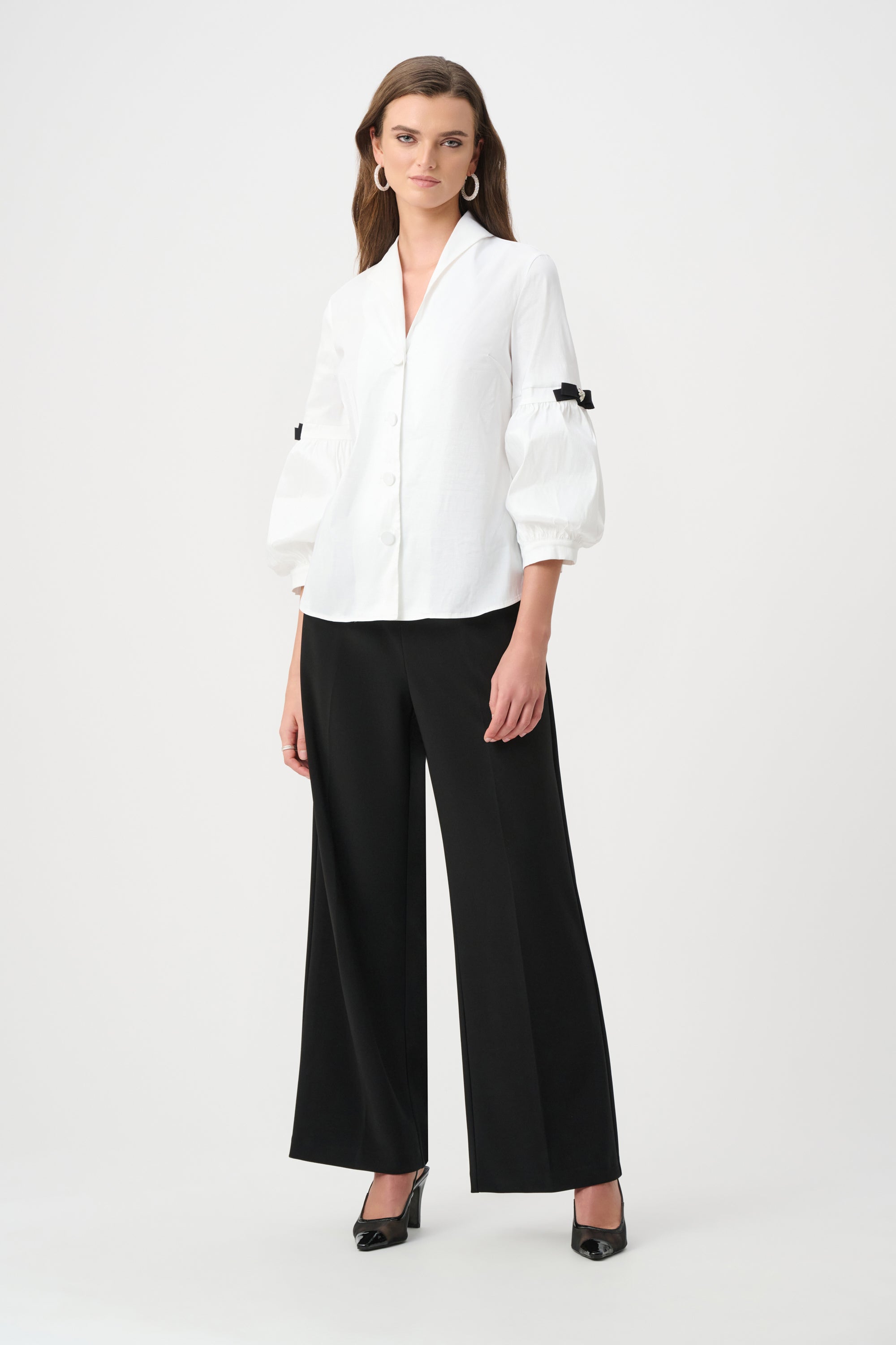 Stretch Taffeta Fitted Blouse