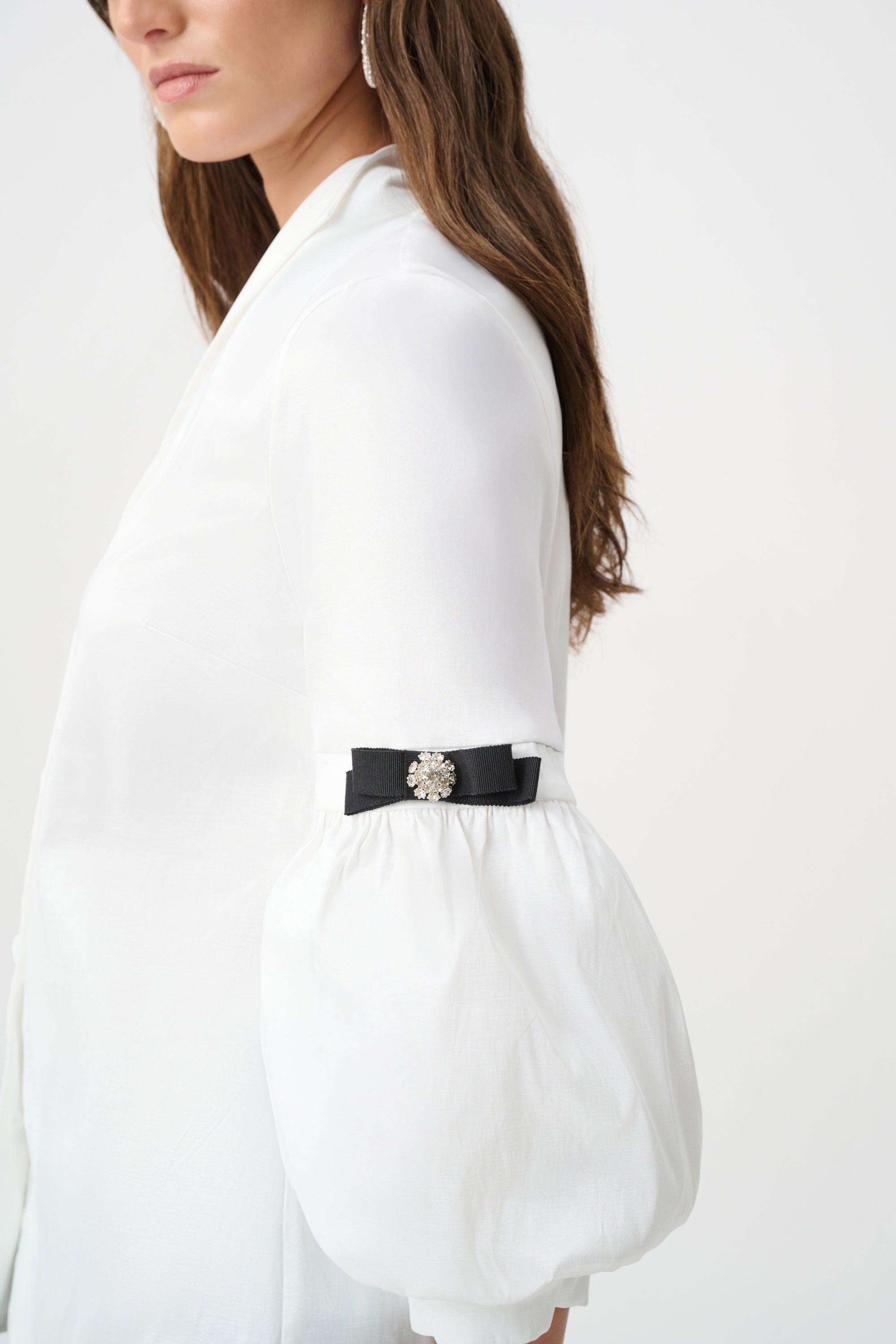 Stretch Taffeta Fitted Blouse
