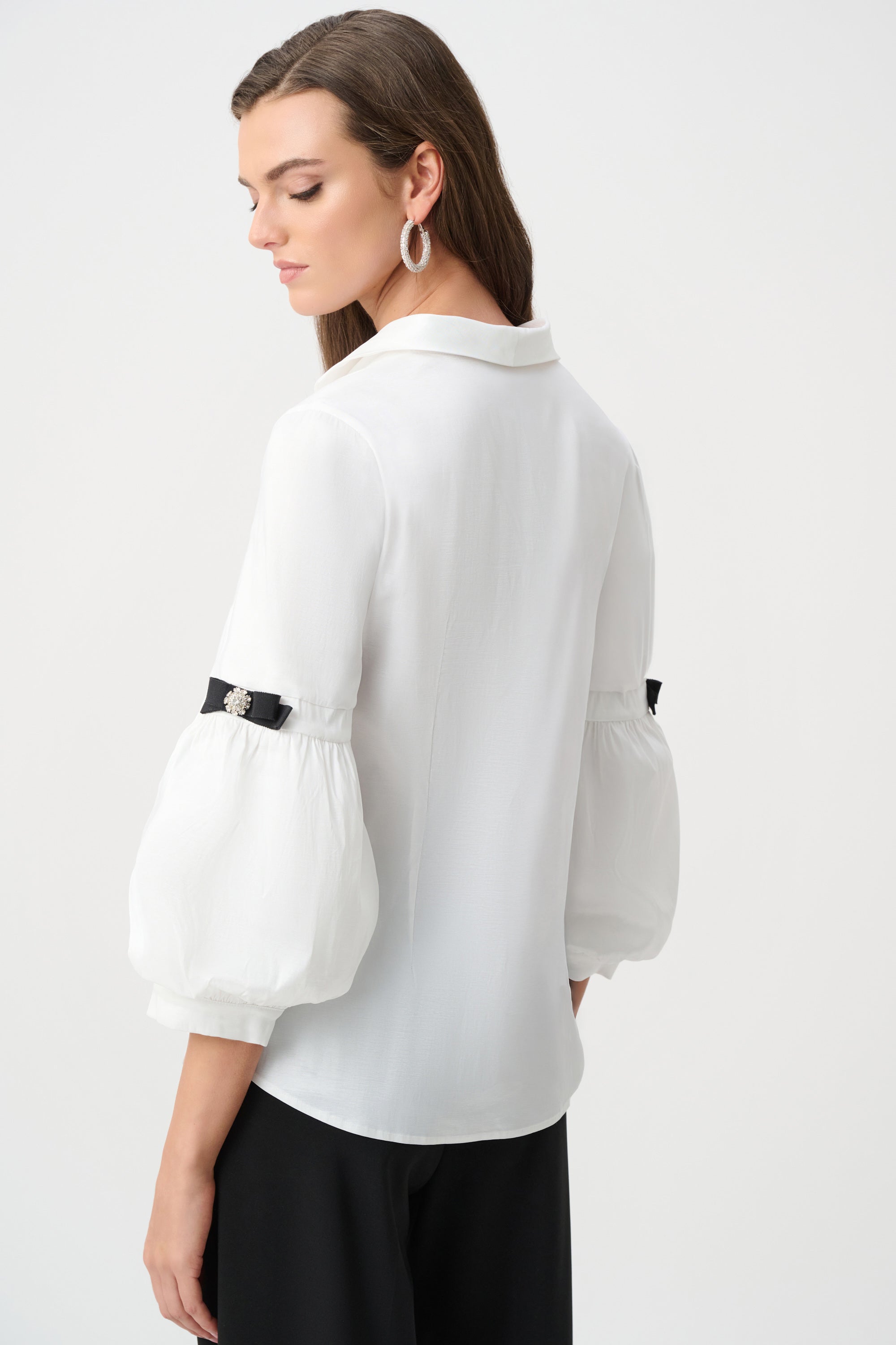 Stretch Taffeta Fitted Blouse