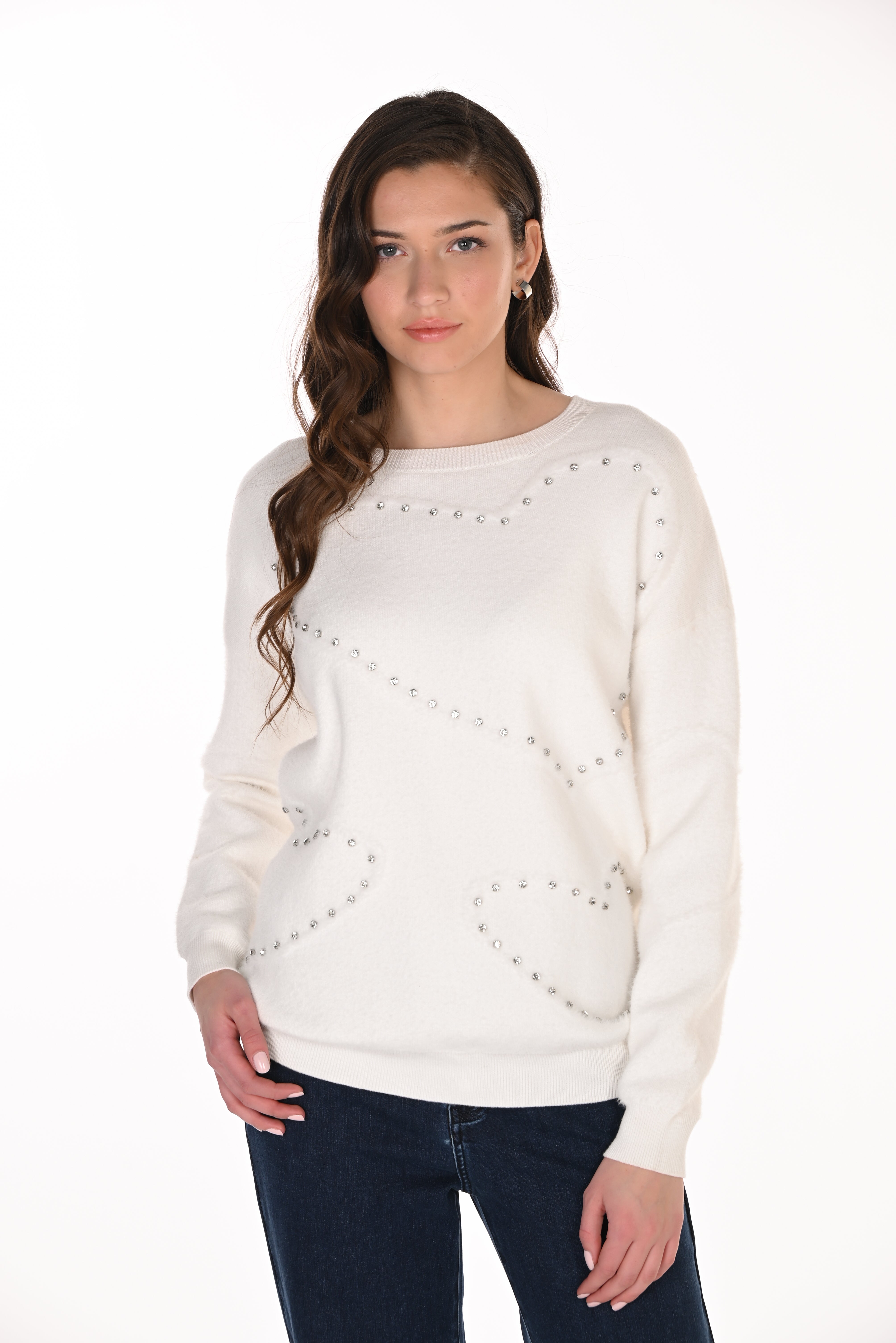 Frank Lyman Crew Neck Heart Sweater - Style 263755