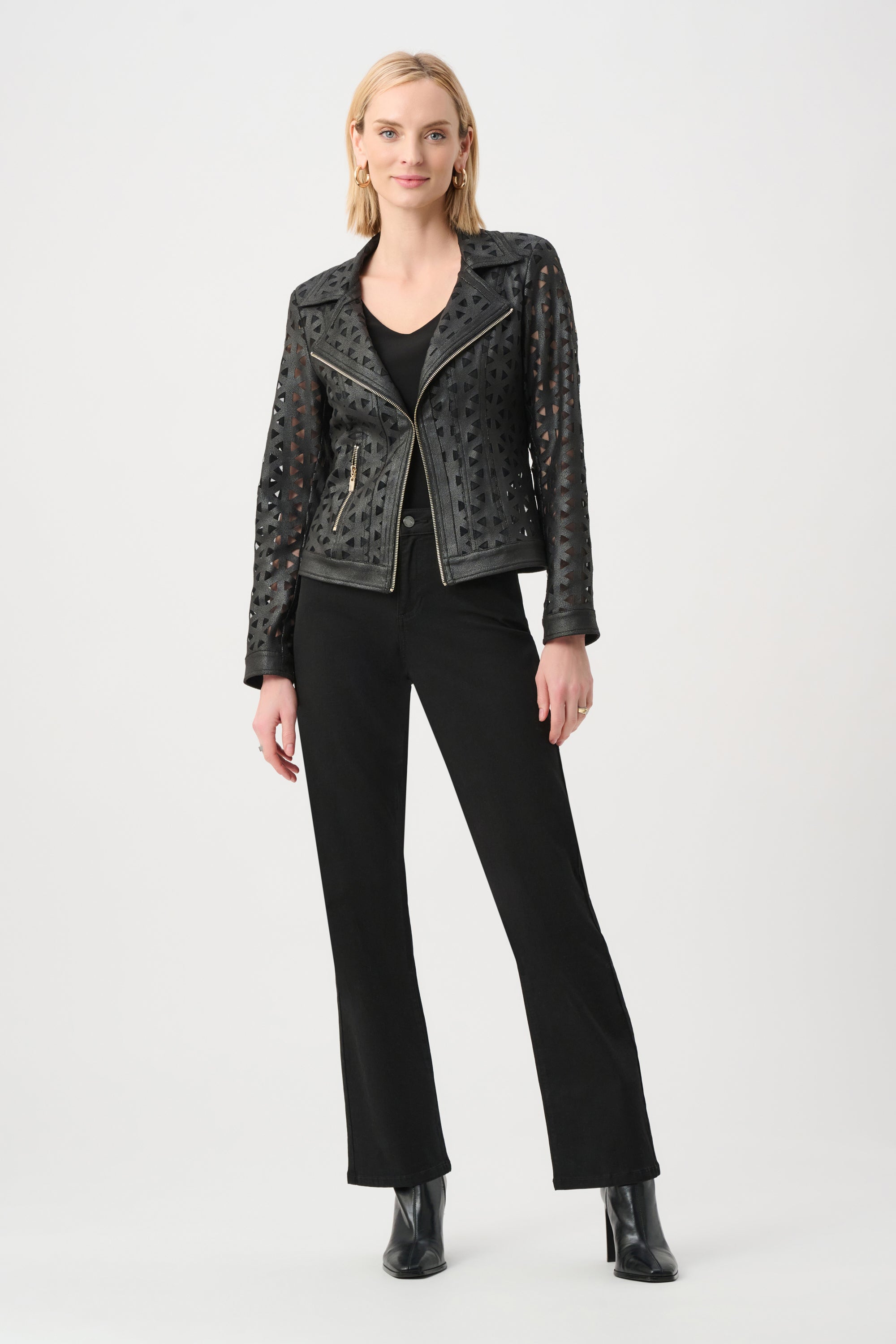 Faux Suede Mesh Jacket
