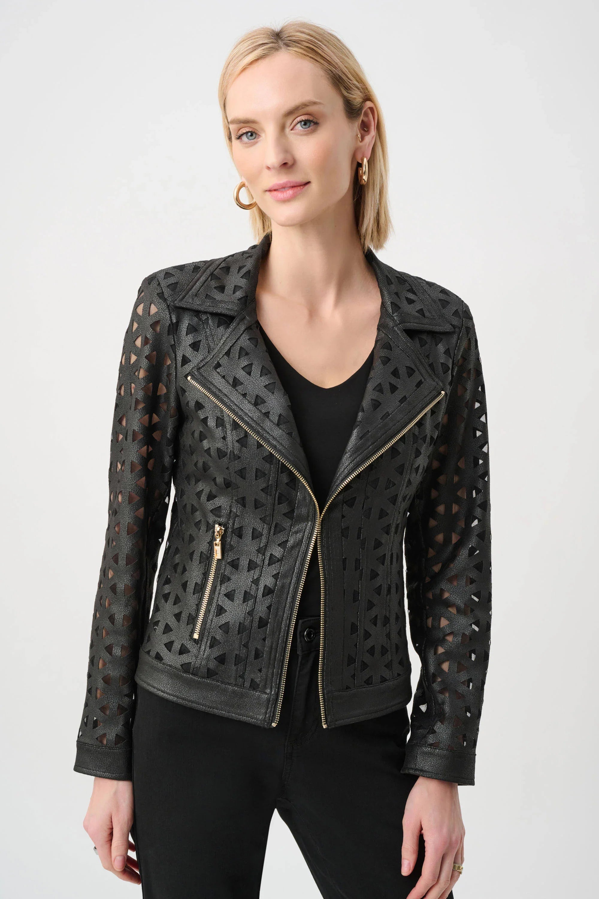 Faux Suede Mesh Jacket
