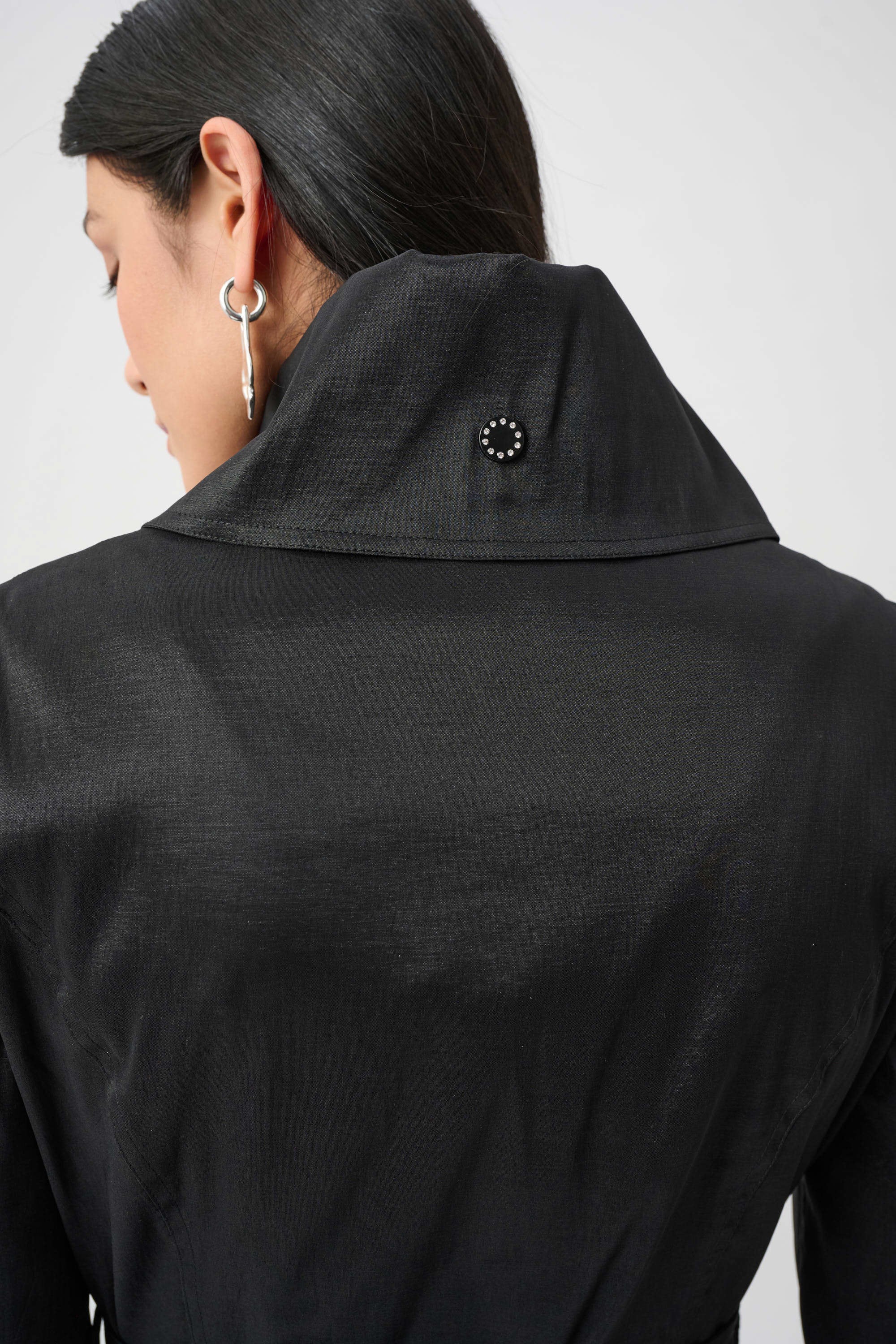 Stretch Taffeta Balloon Coat