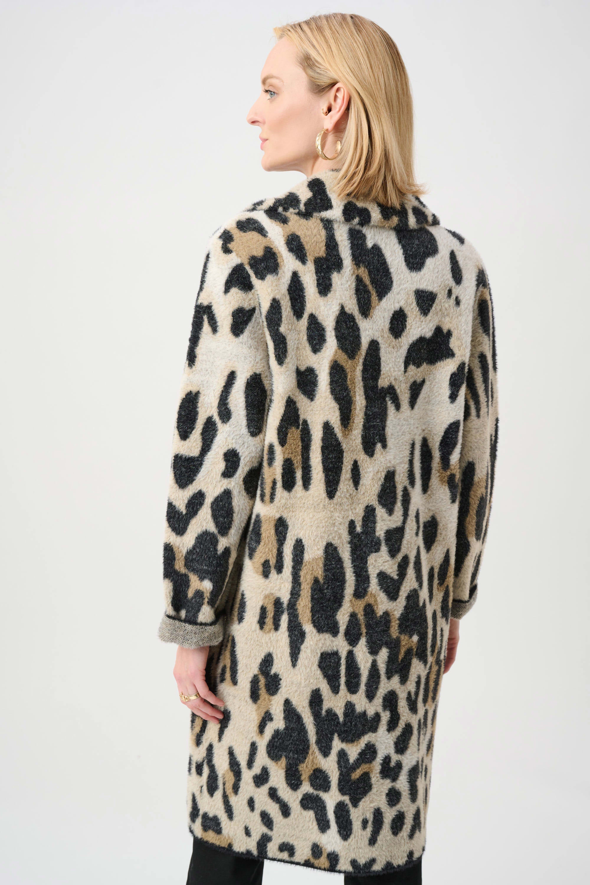 Feather Yarn Leopard Coat
