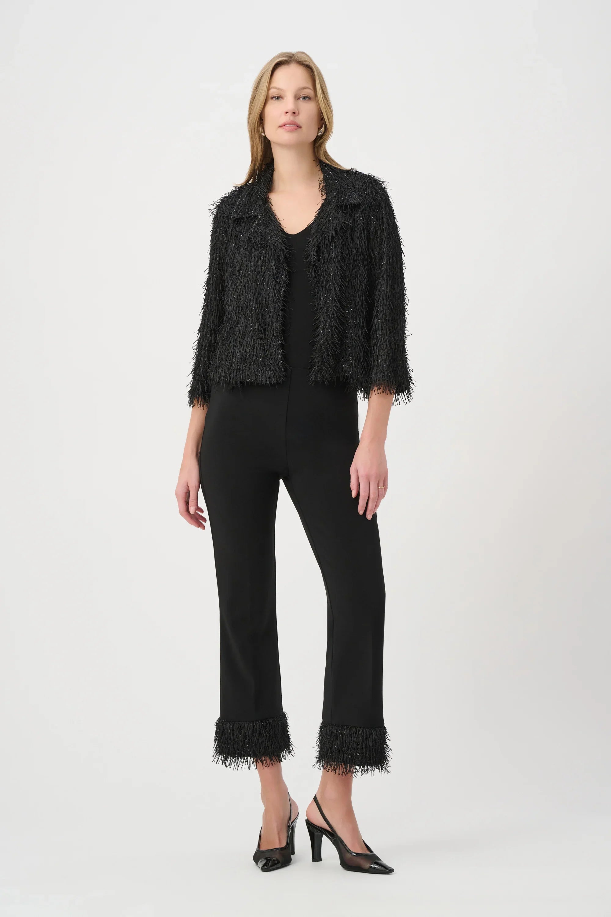 Joseph Ribkoff Fringed Short Blazer - Style 264128