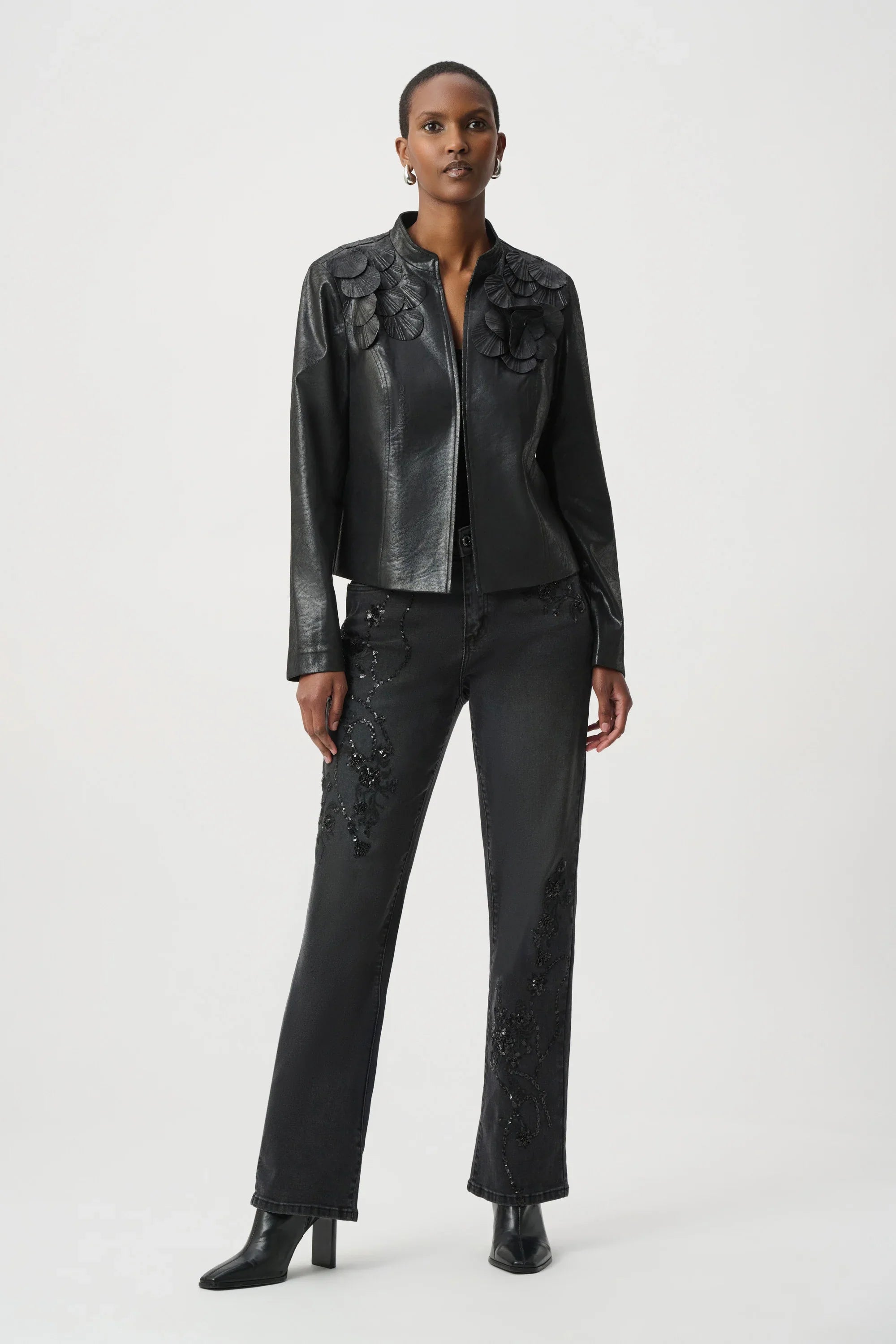 Joseph Ribkoff Embellished Foiled Suede Jacket - Style 264906