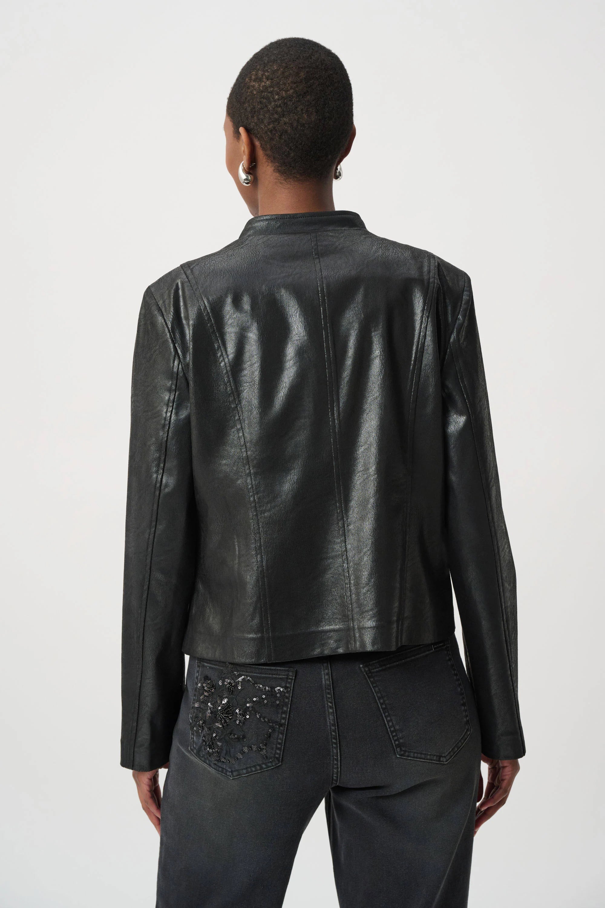 Joseph Ribkoff Embellished Foiled Suede Jacket - Style 264906