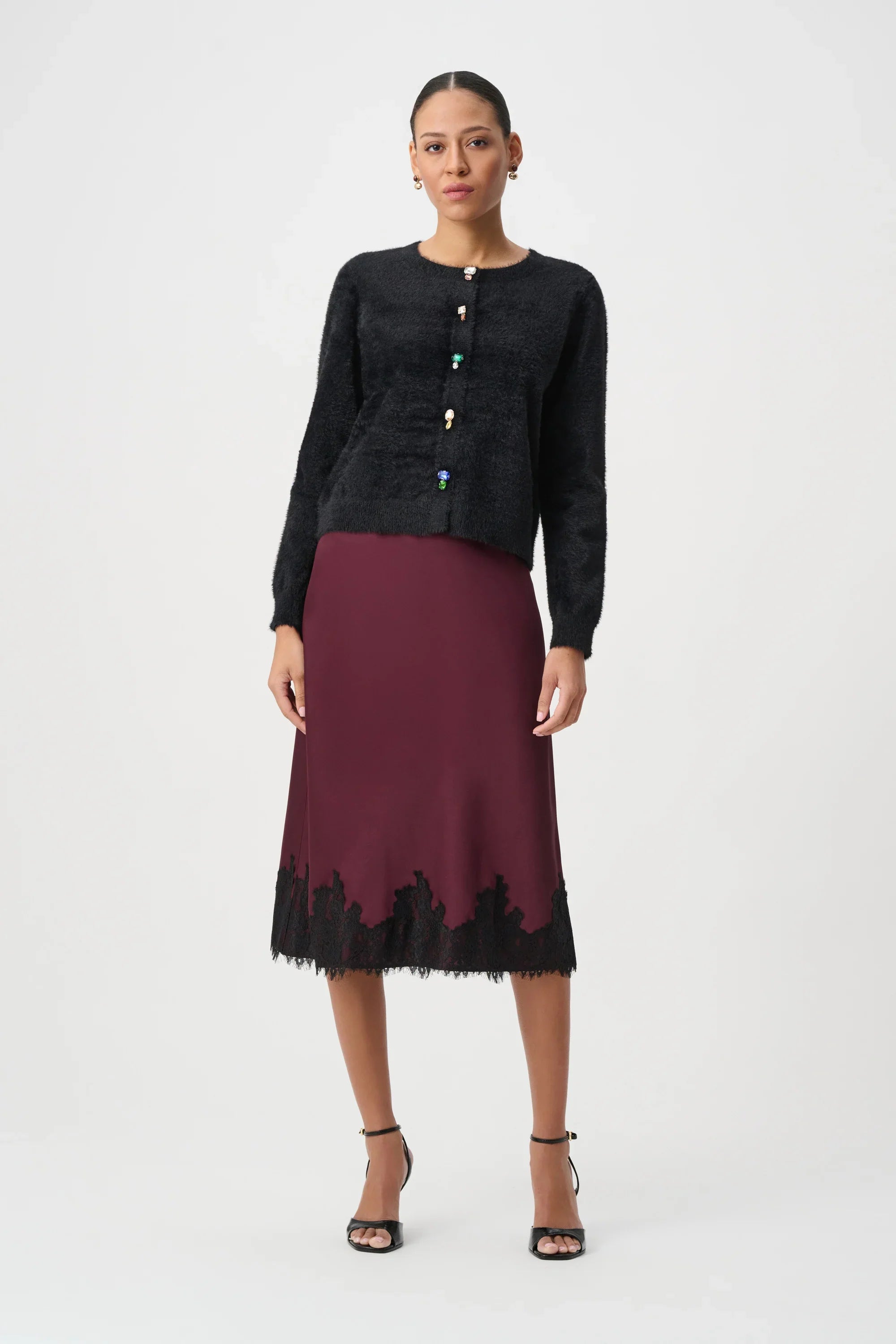 Joseph Ribkoff Bejeweled Crewneck Cardigan - Style 264924