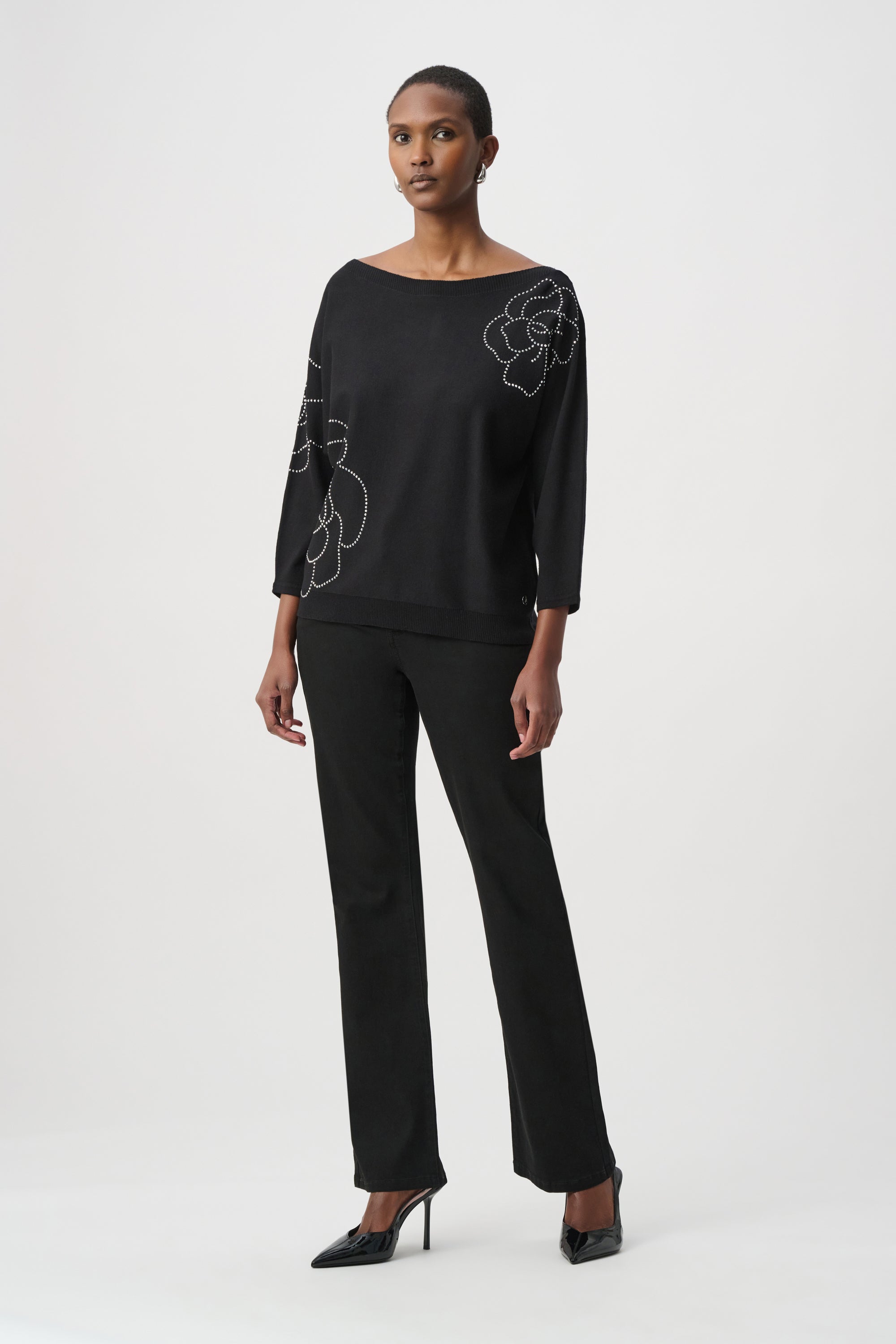 Joseph Ribkoff Pullover With Flowers - Style 264957