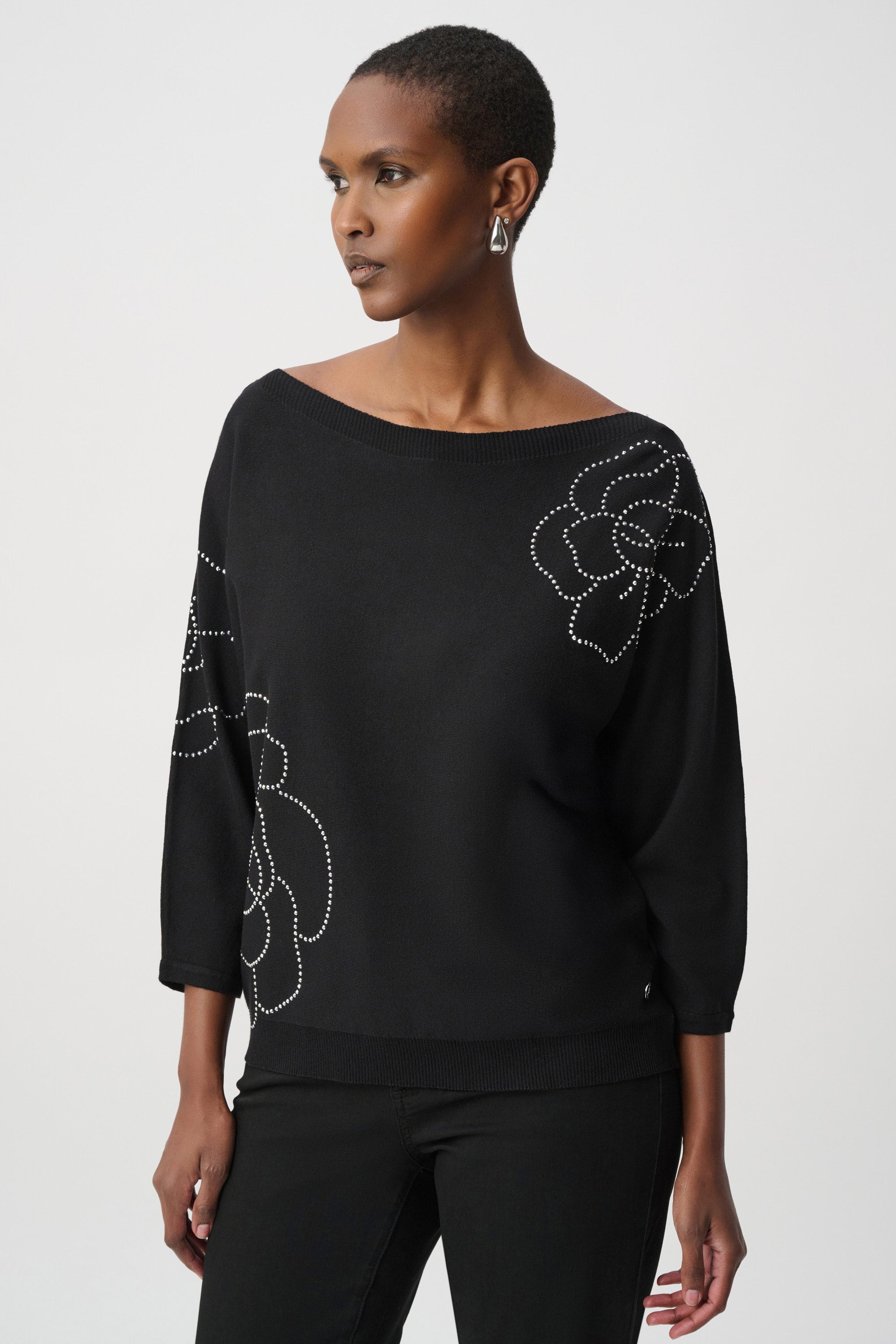 Joseph Ribkoff Pullover With Flowers - Style 264957