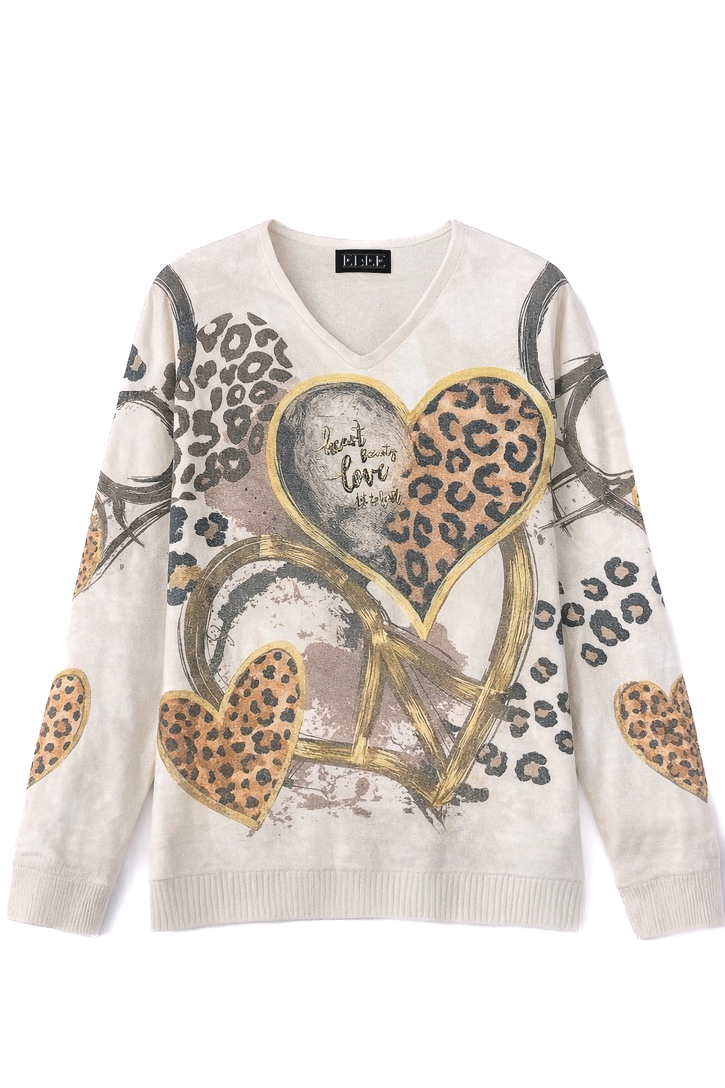 Eternelle V-Neck Multi-Print Top - Style 5-FW2638-4