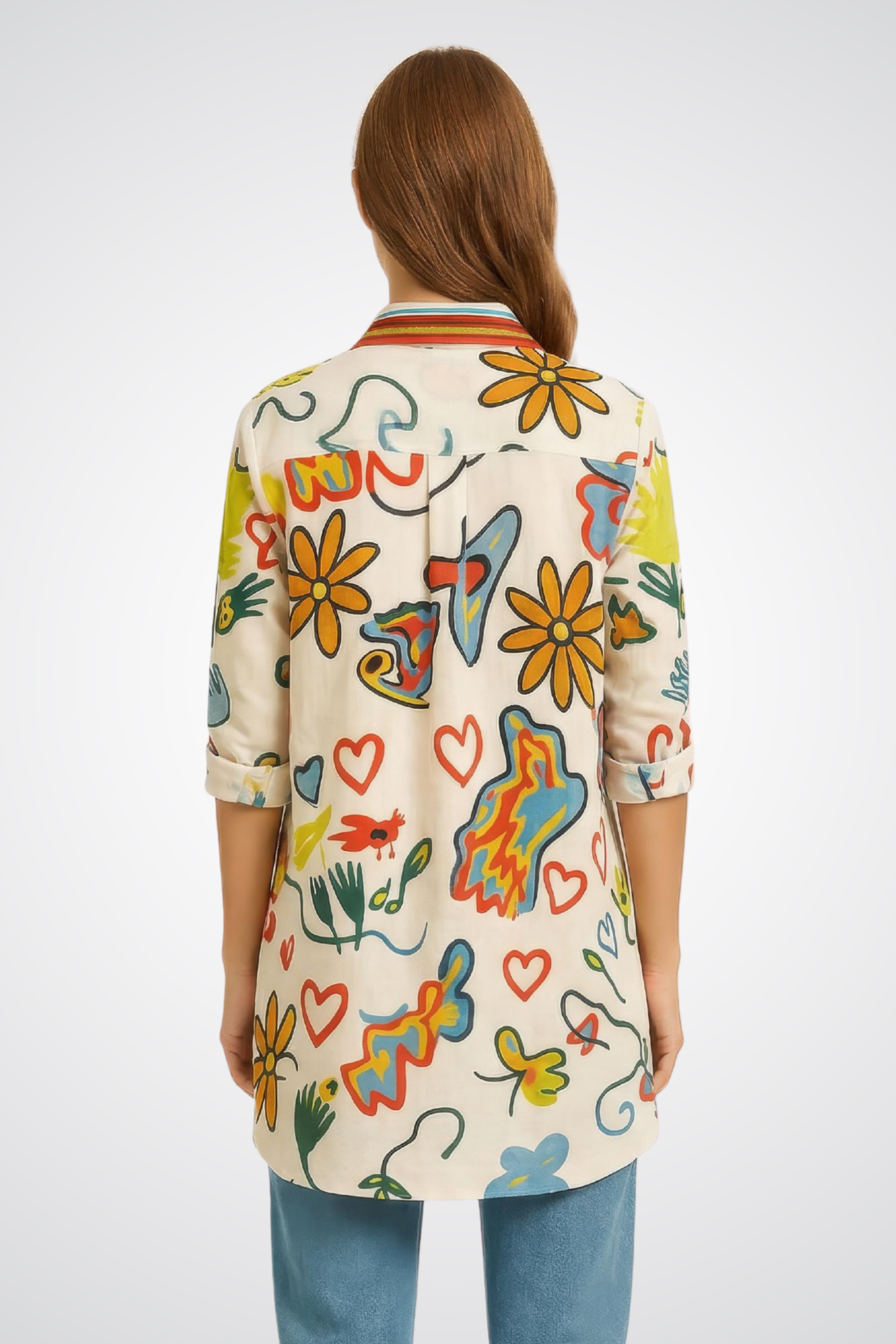 Button-Front Multicolor Dress