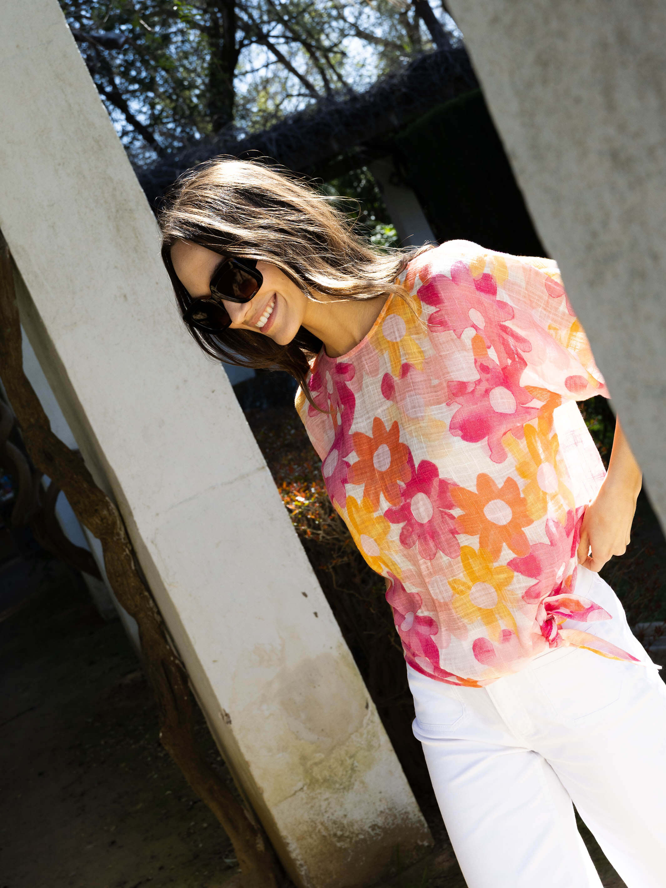 Printed Gauze Dolman Blouse