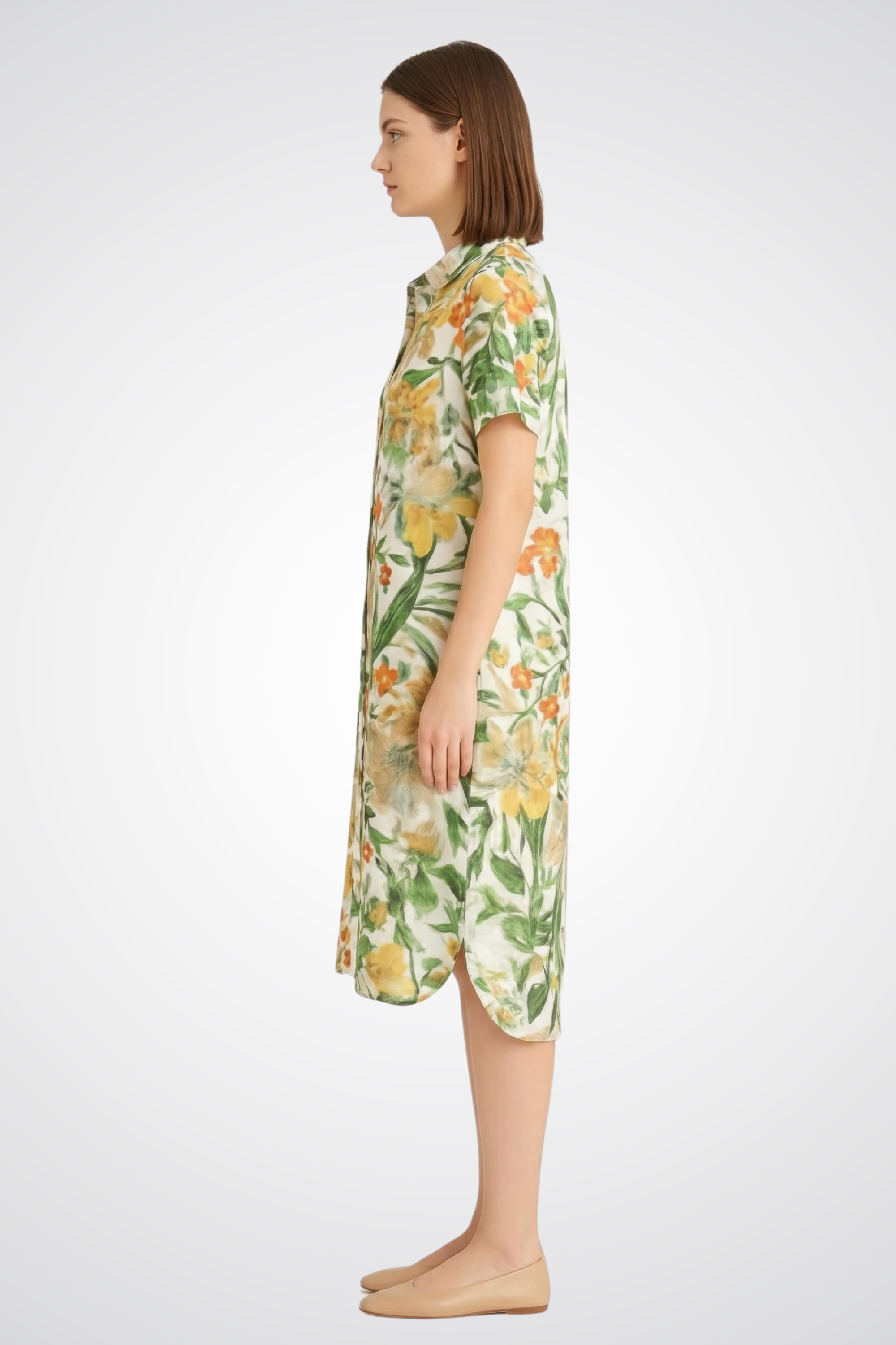 Tropical Short-Sleeve Dress