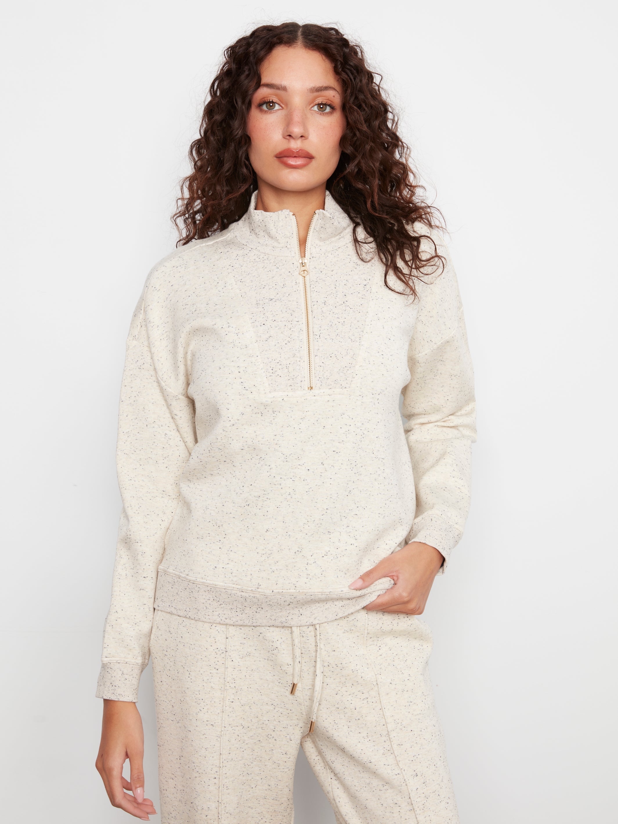 Charlie B Soft Scuba Half-Zip Sweatshirt - Style C1454-757C