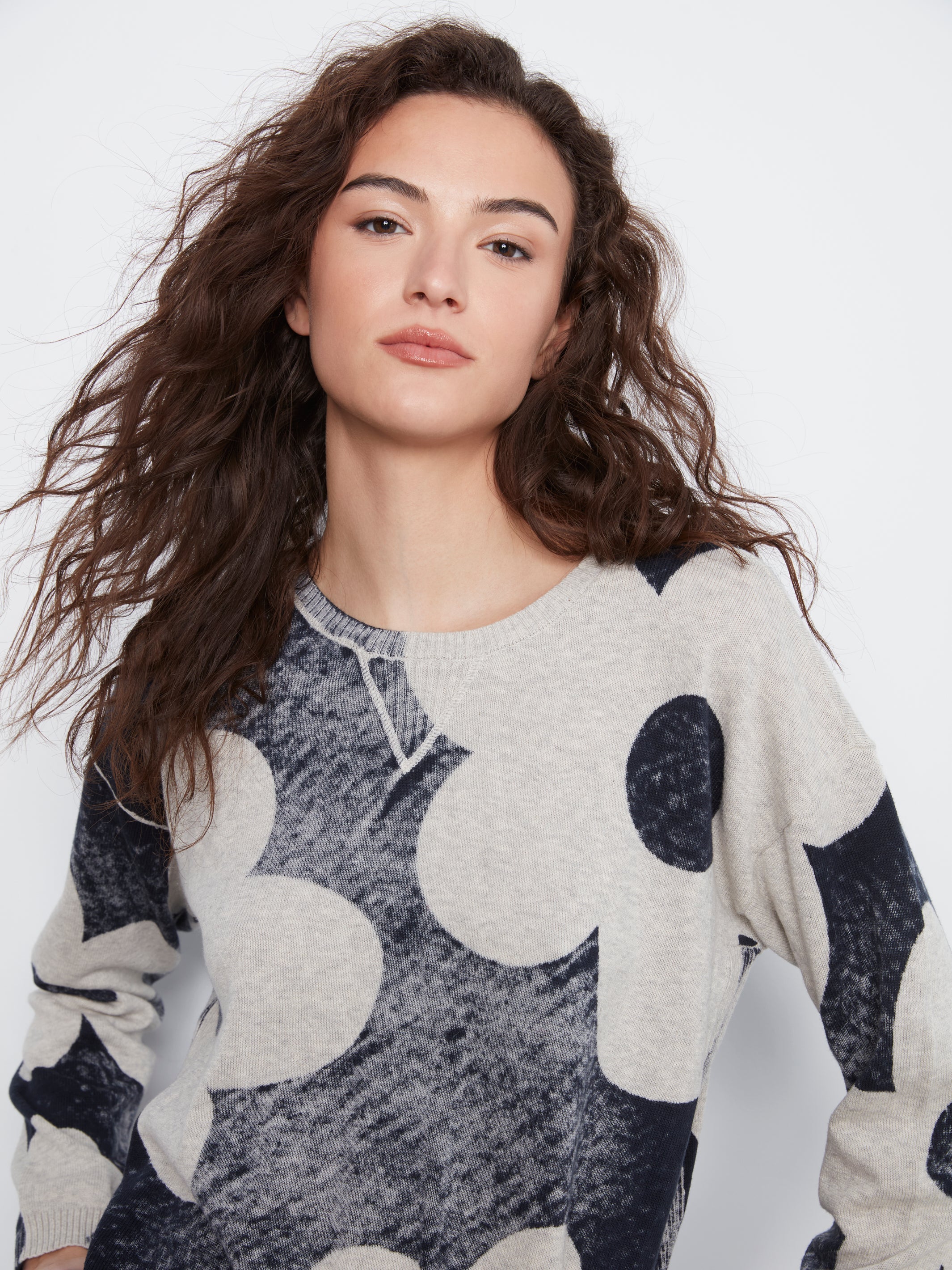 Charlie B. Rounded Hem Printed Top Style C2010P-261B