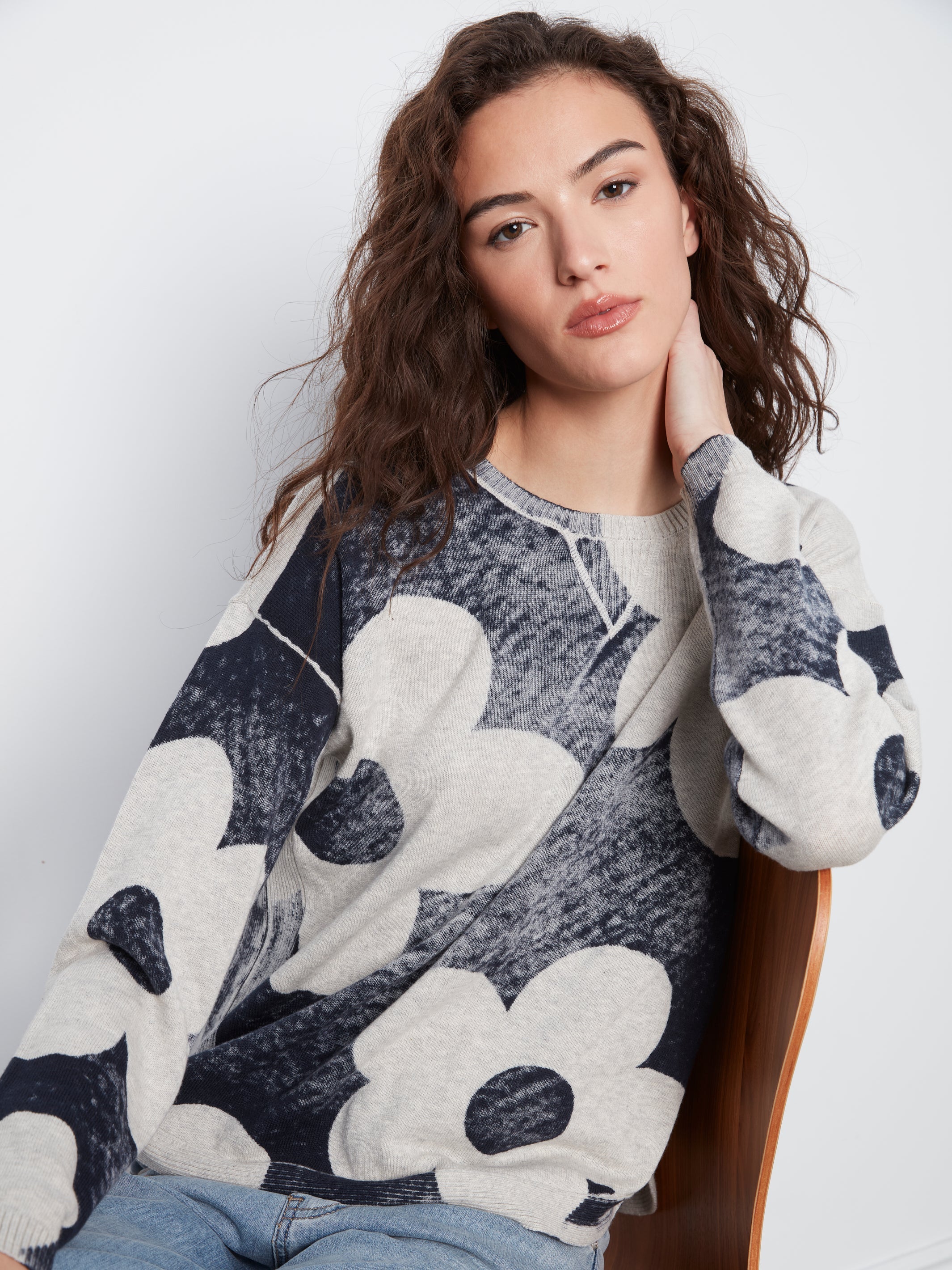 Charlie B. Rounded Hem Printed Top Style C2010P-261B