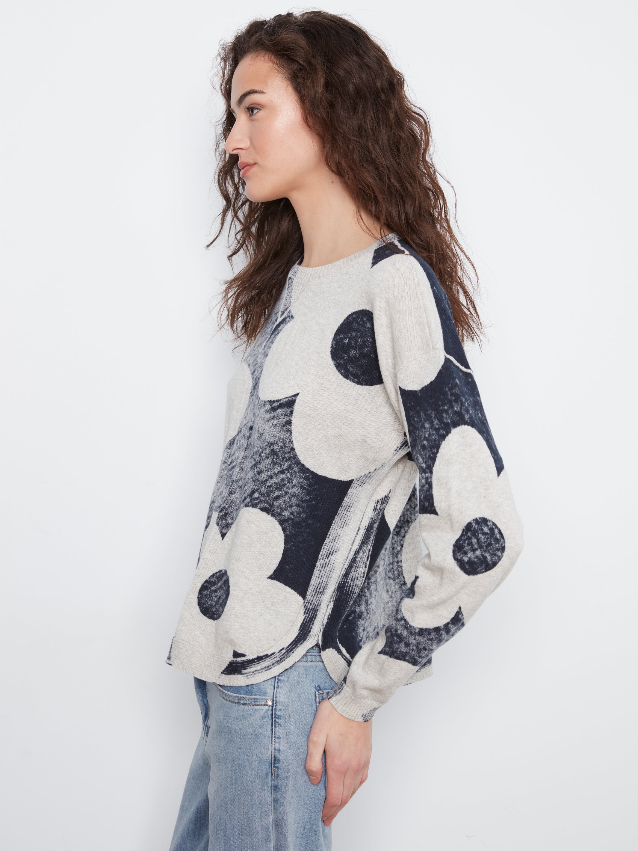 Charlie B. Rounded Hem Printed Top Style C2010P-261B