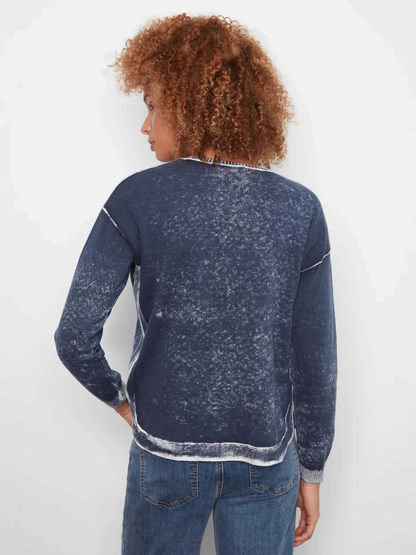 Charlie B Long Sleeve Printed on Reverse Sweater - Style C2010P-261B