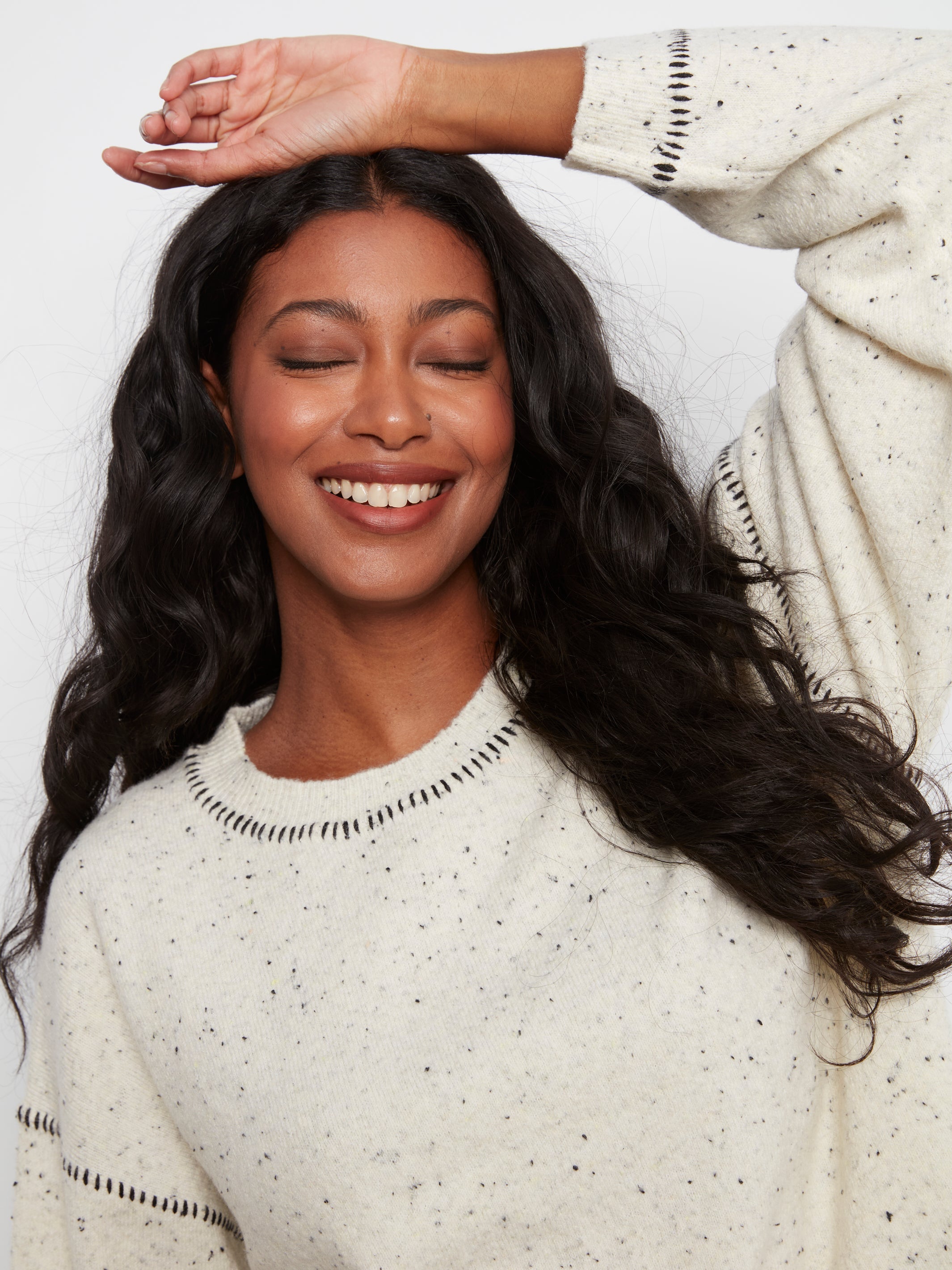 Contrast Whipstitch Sweater