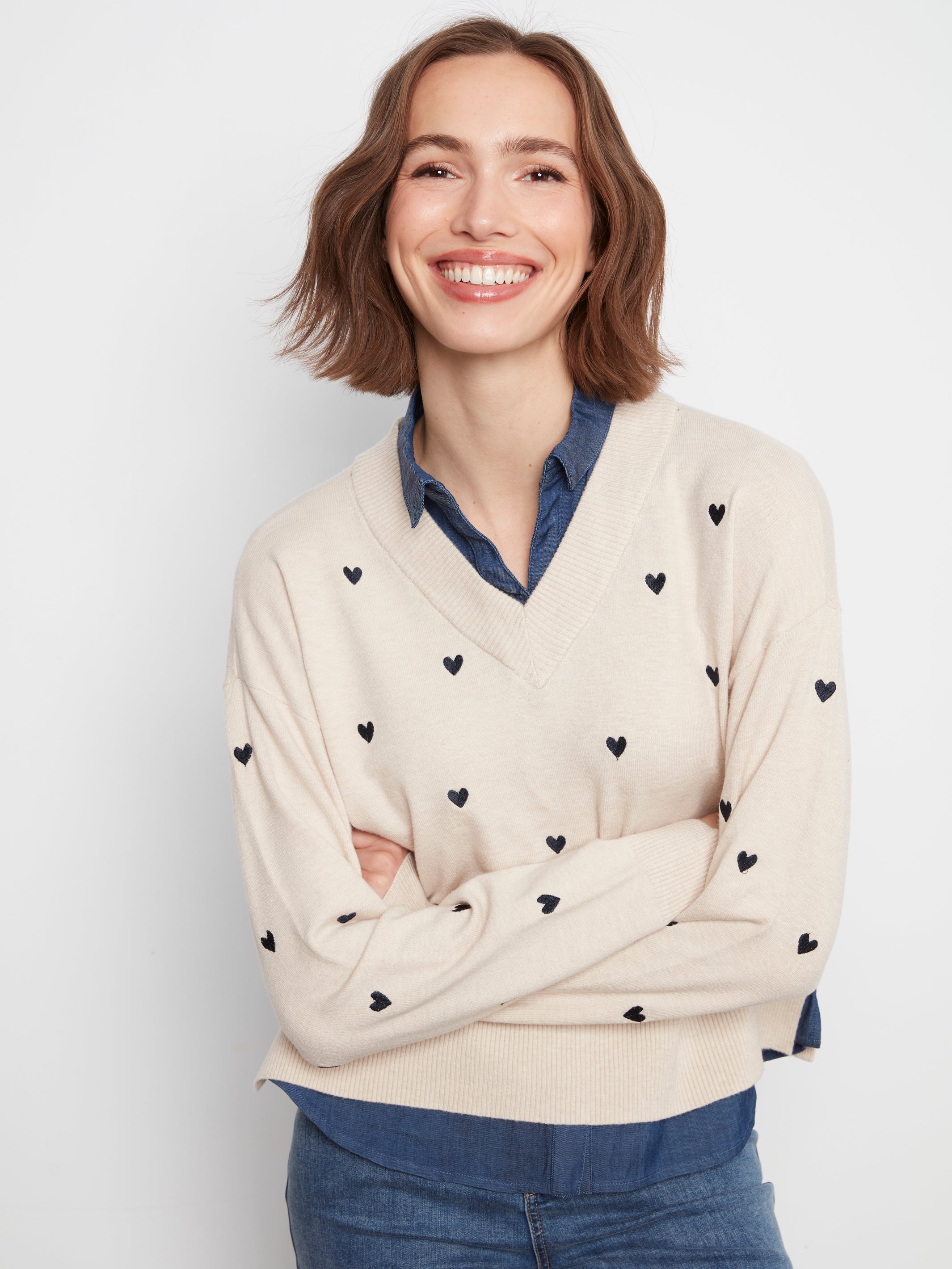 Charlie B Long Sleeve Drop Shoulder Sweater - Style C2084-464A