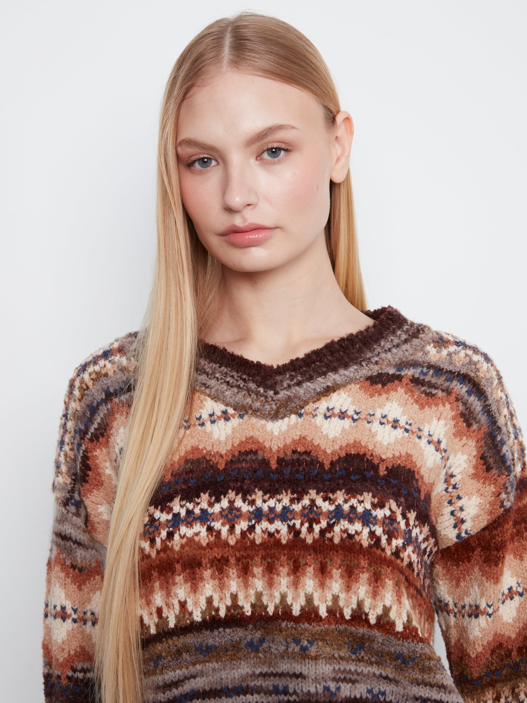 Charlie B V-Neck Space Dye Sweater - Style C2108-646C