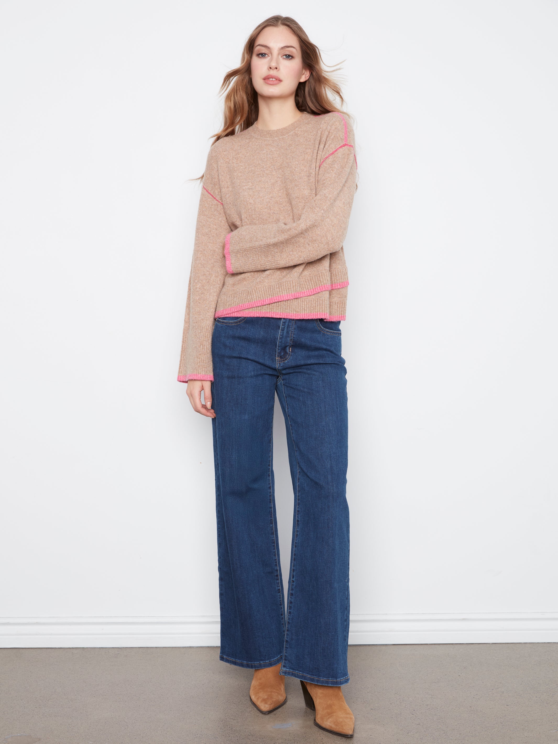Charlie B V-Neck Sweater - Style C2123-690C