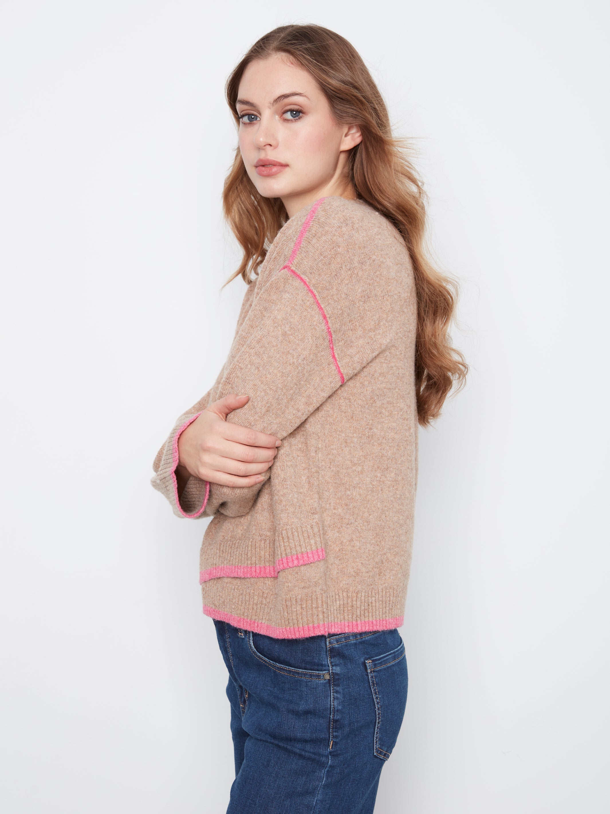 Charlie B V-Neck Sweater - Style C2123-690C
