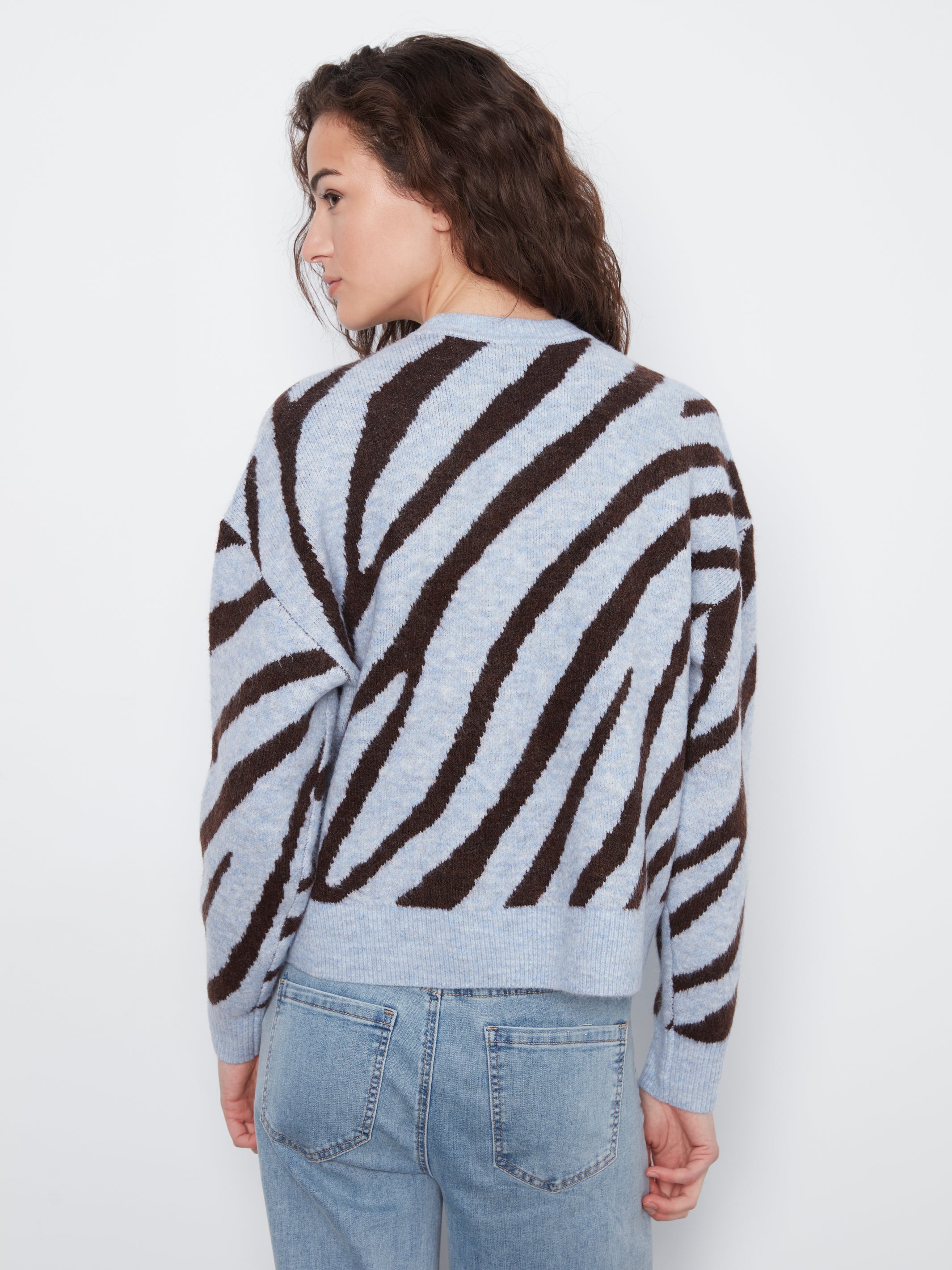 Charlie B Animal Print Knit Sweater - Style C2153-721C