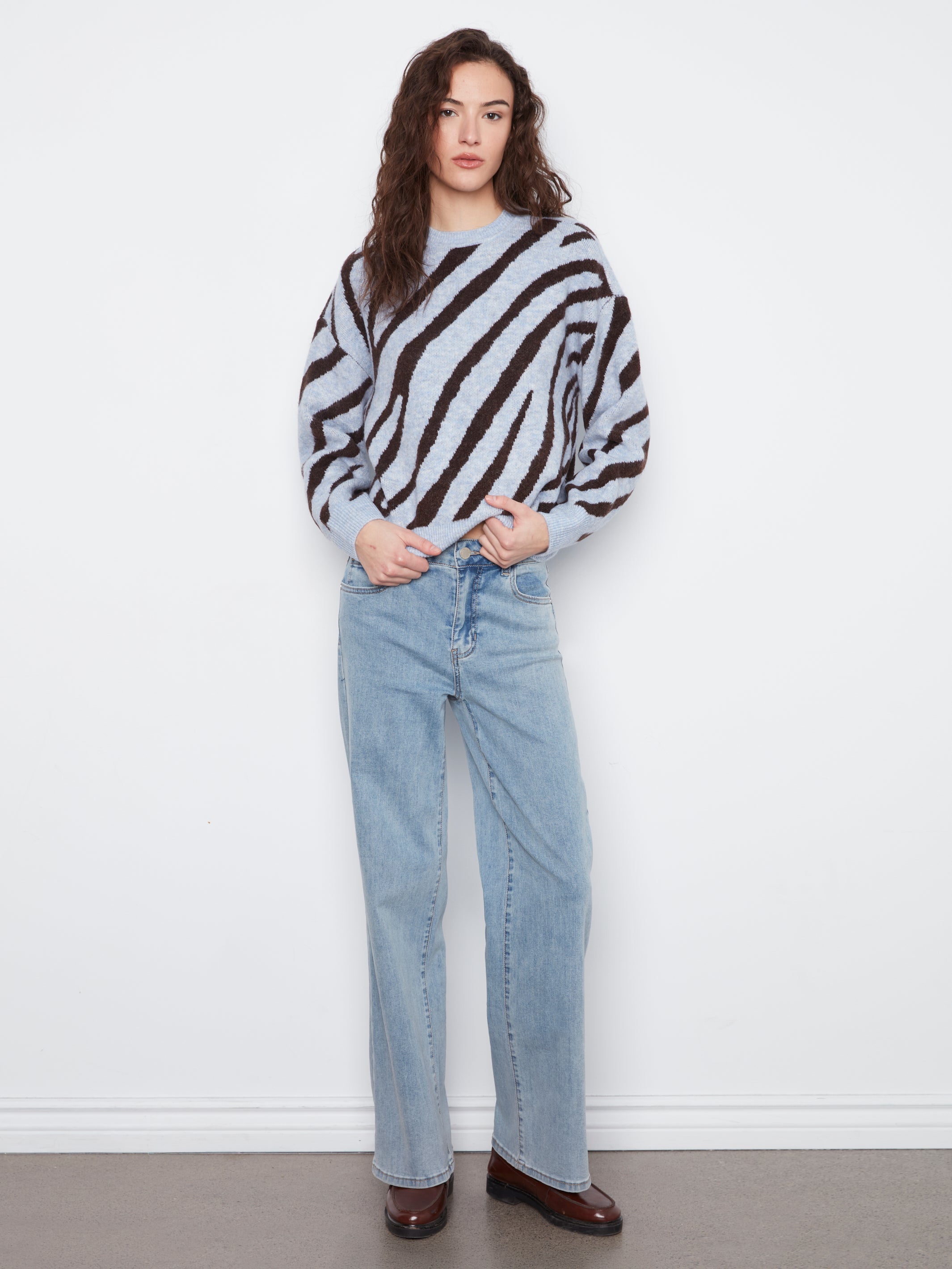 Animal Print Knit Sweater