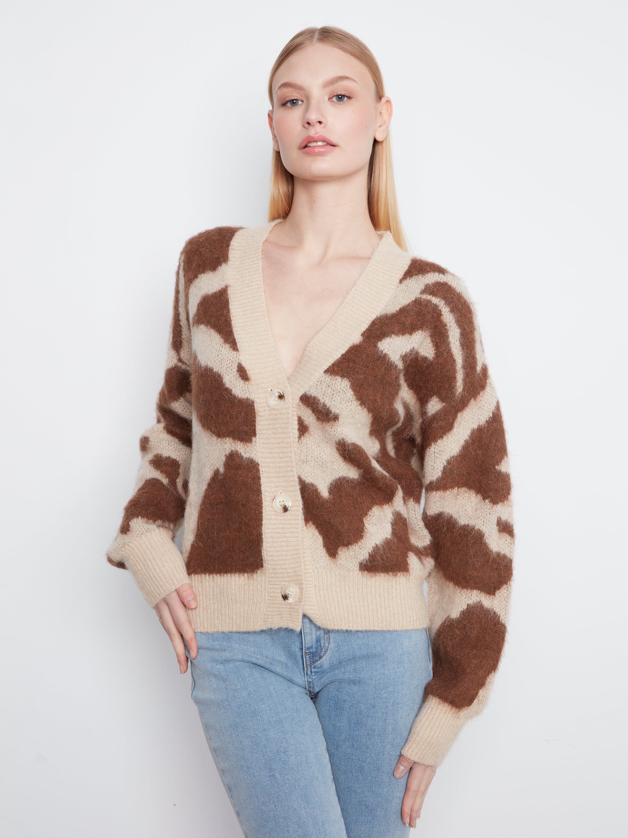 Charlie B Long Sleeve Drop Shoulder Cardigan - Style C2164-809C