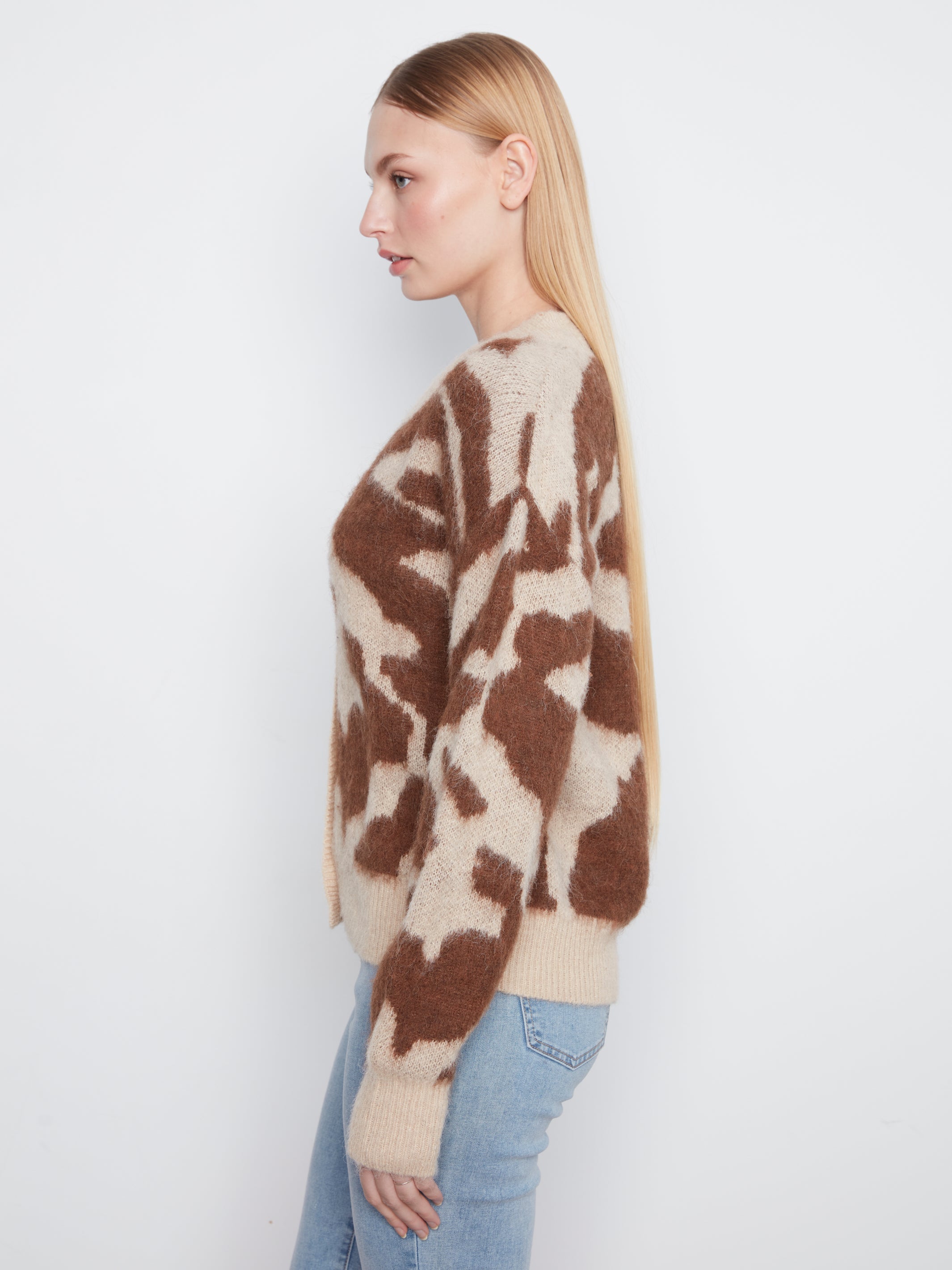 Charlie B Long Sleeve Drop Shoulder Cardigan - Style C2164-809C