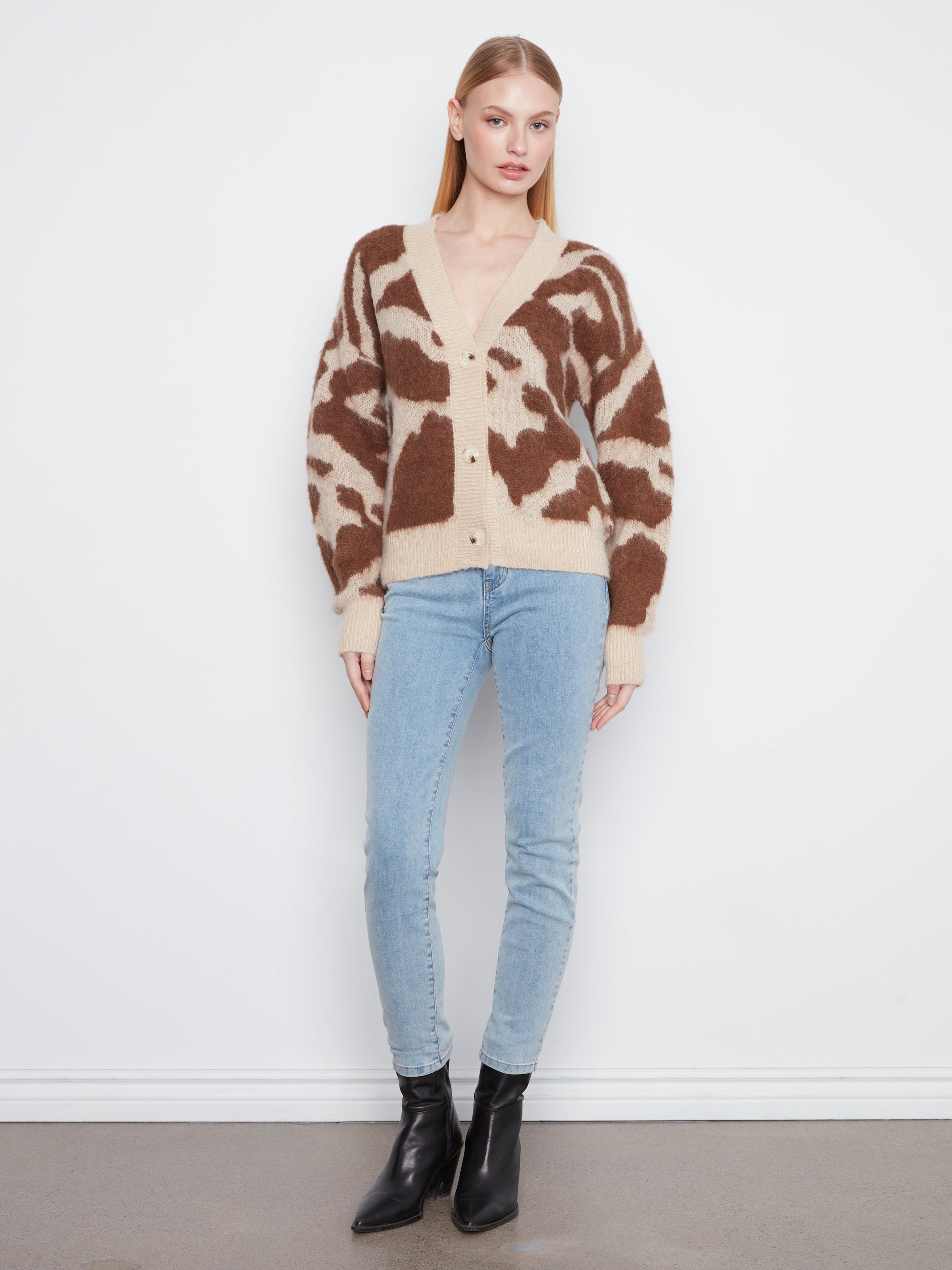 Charlie B Long Sleeve Drop Shoulder Cardigan - Style C2164-809C