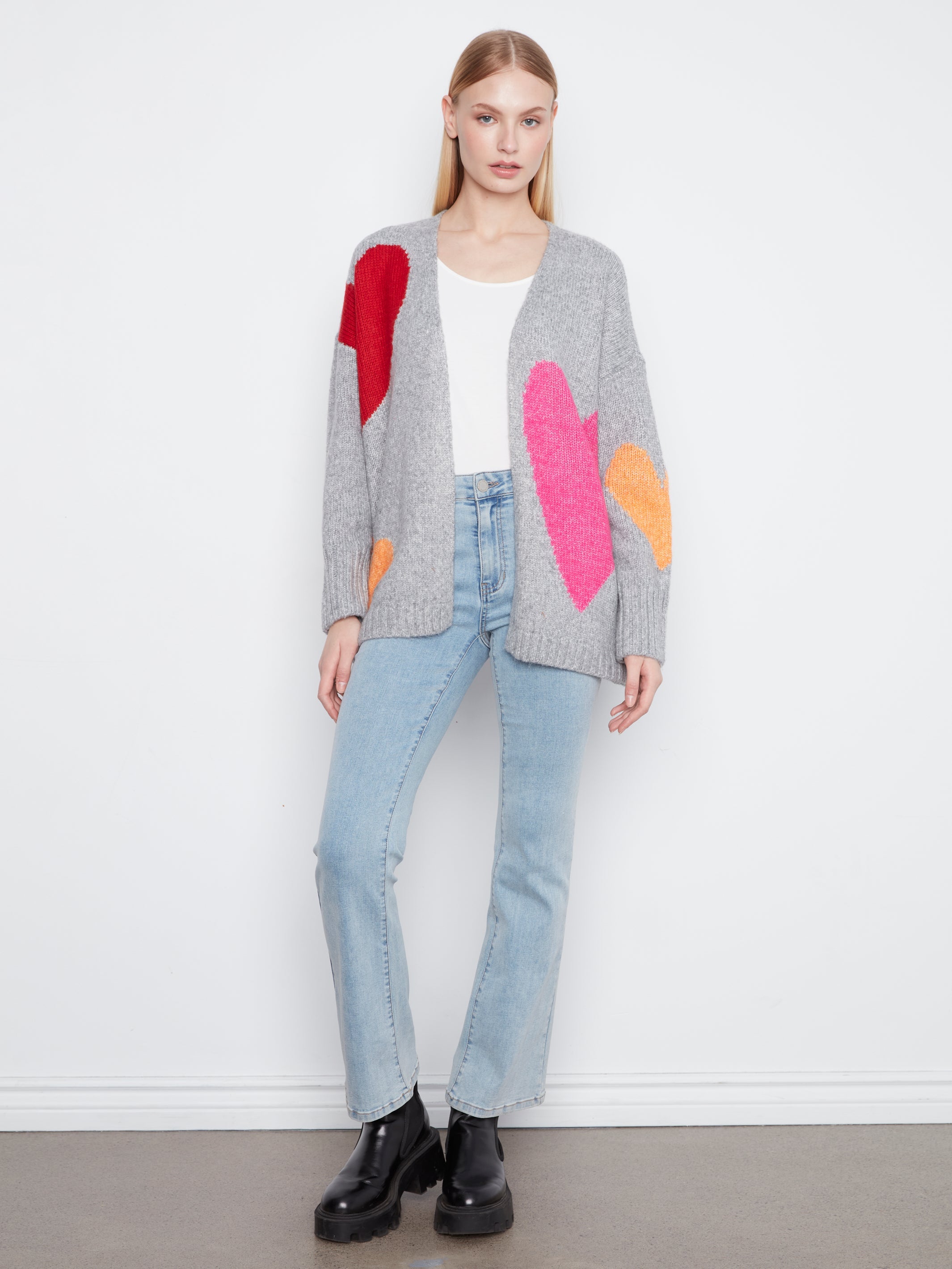 Heart Open Front Cardigan