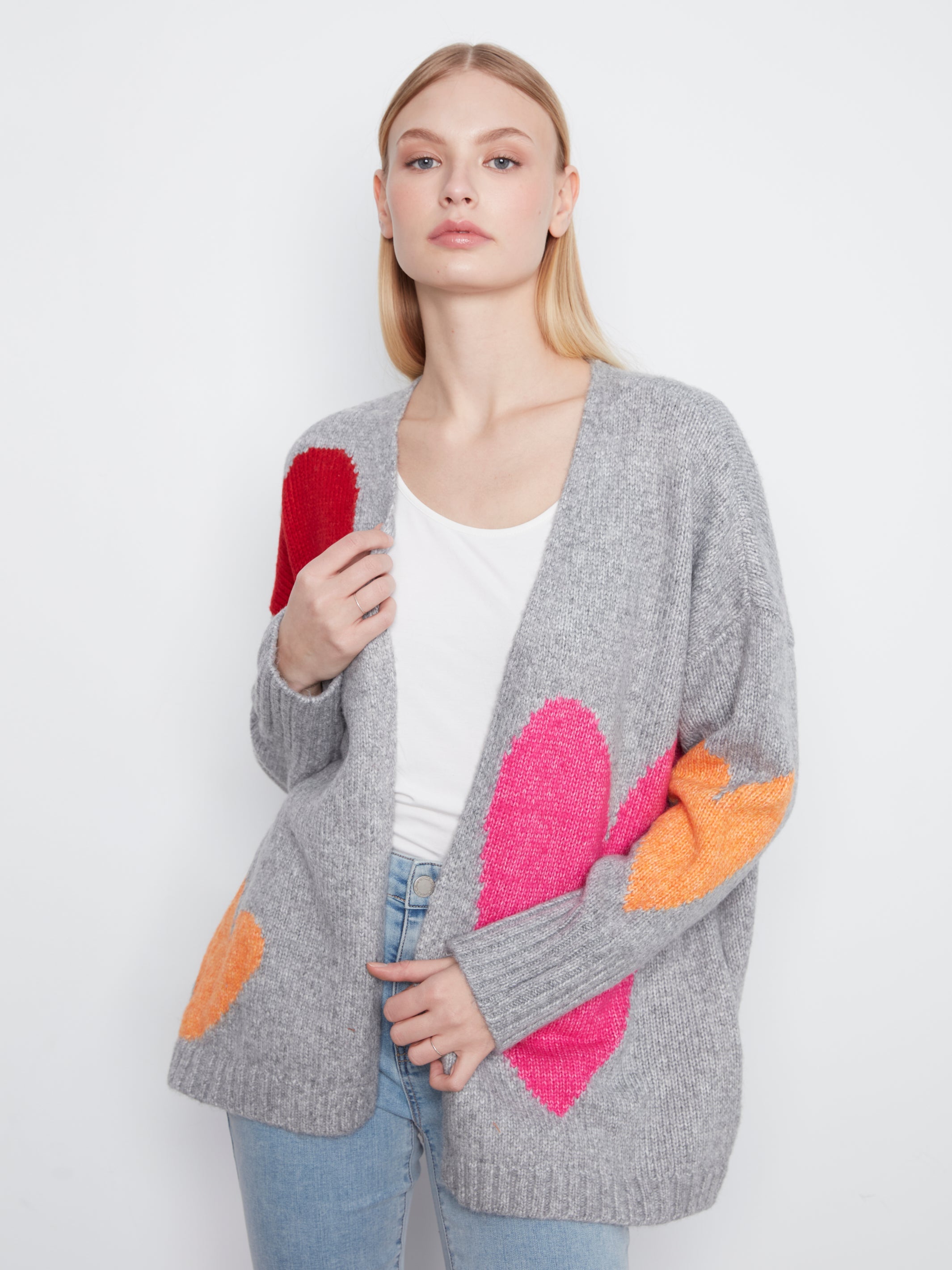Heart Open Front Cardigan