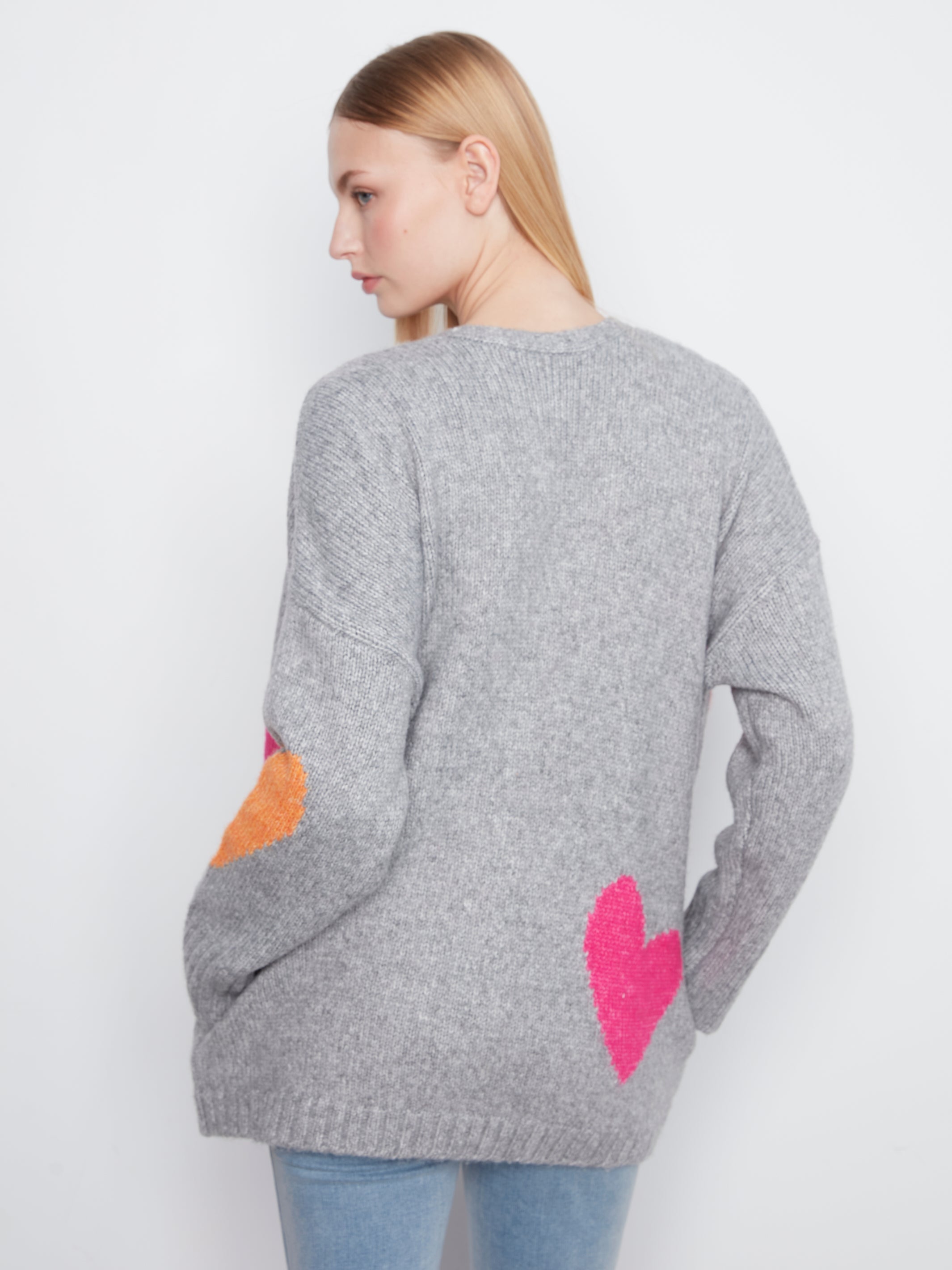 Heart Open Front Cardigan