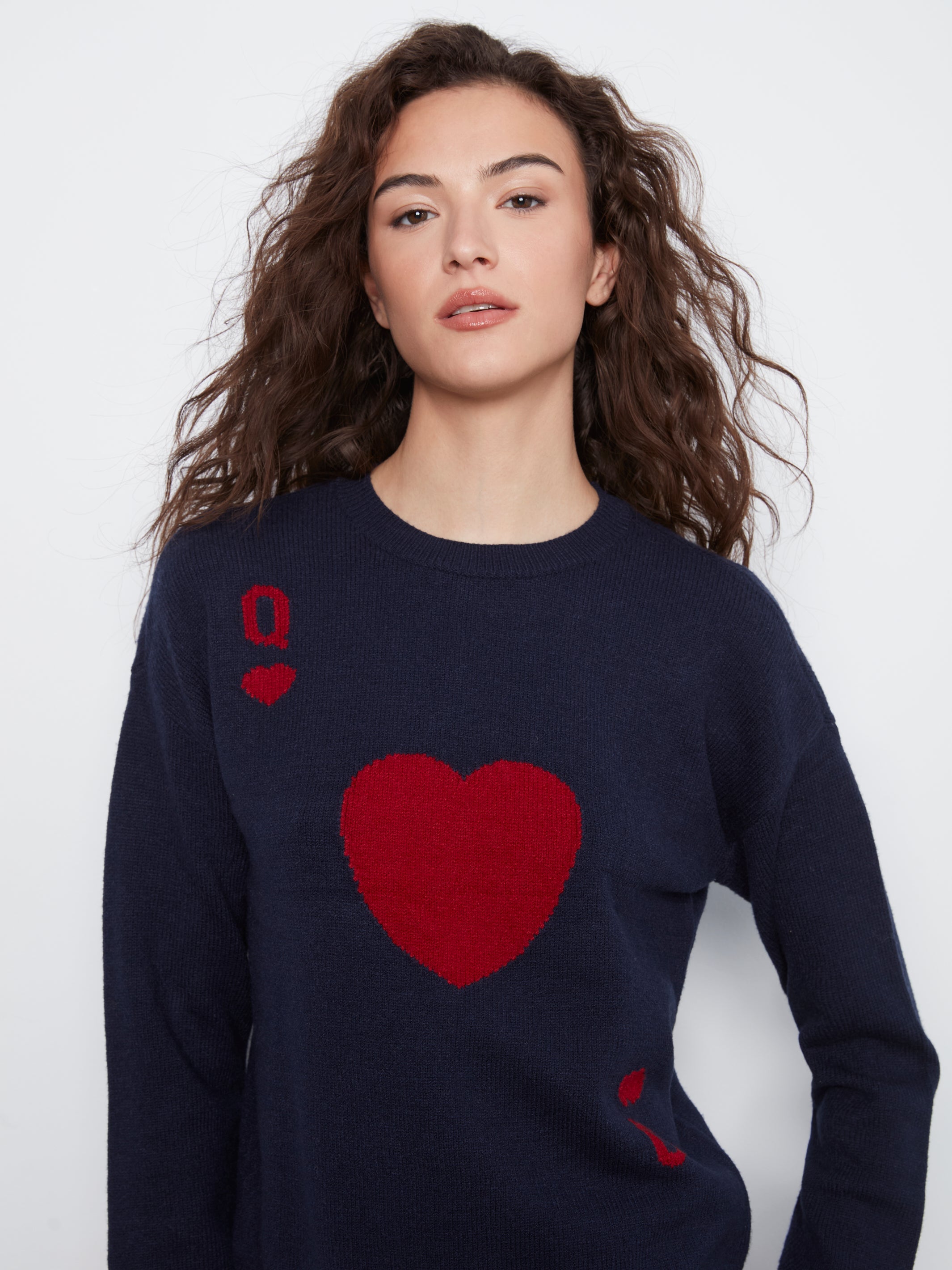 Queen Of Hearts Crew Neck Sweater