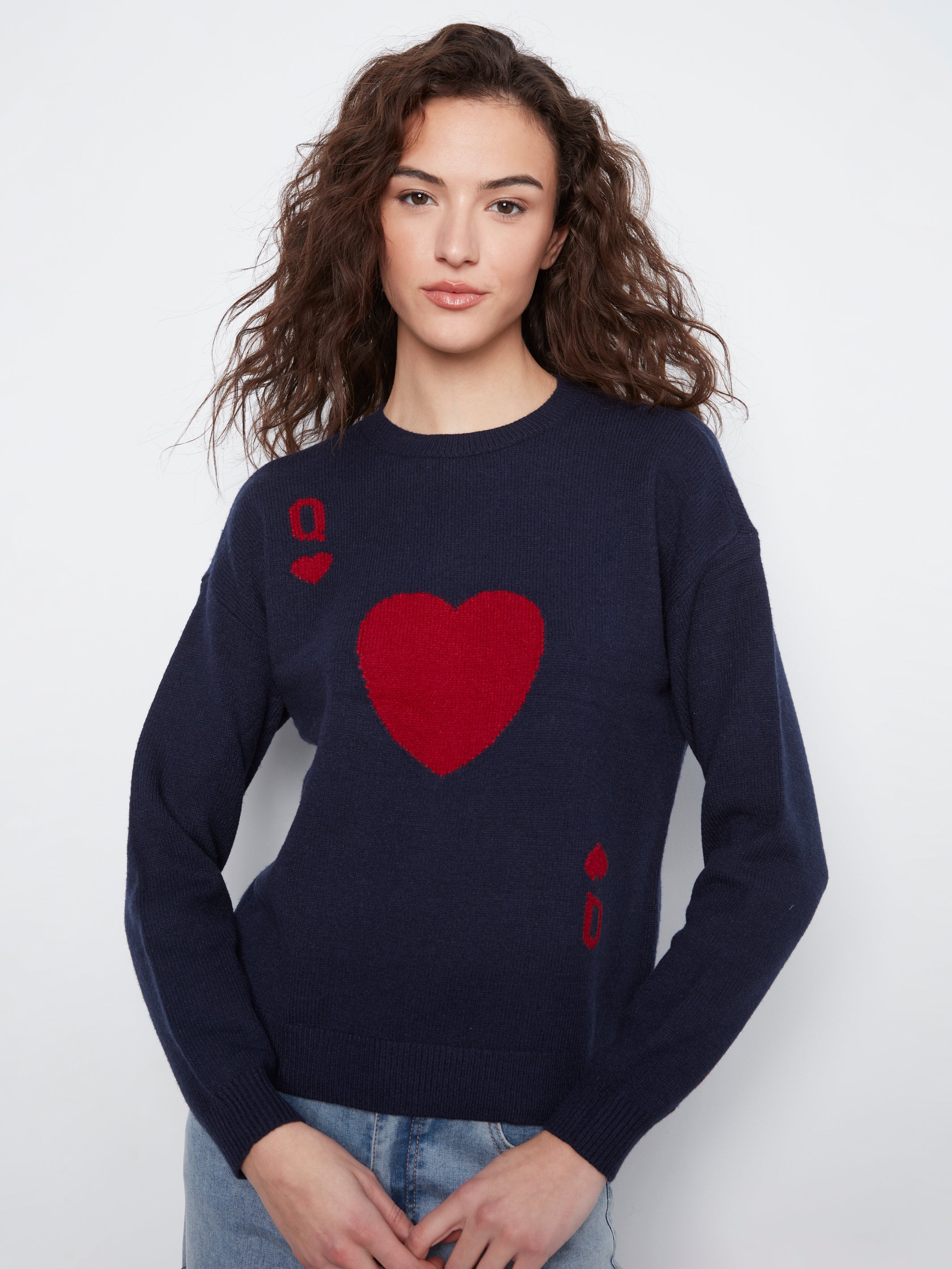 Queen Of Hearts Crew Neck Sweater