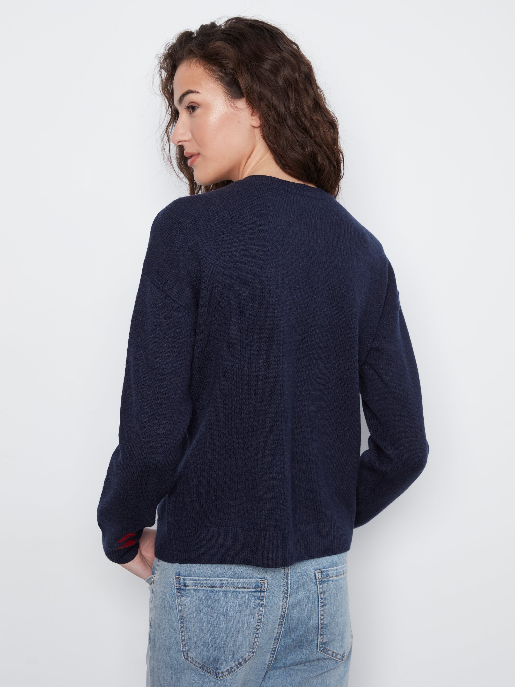 Charlie B Queen Of Hearts Crew Neck Sweater - Style C2526QR-464A
