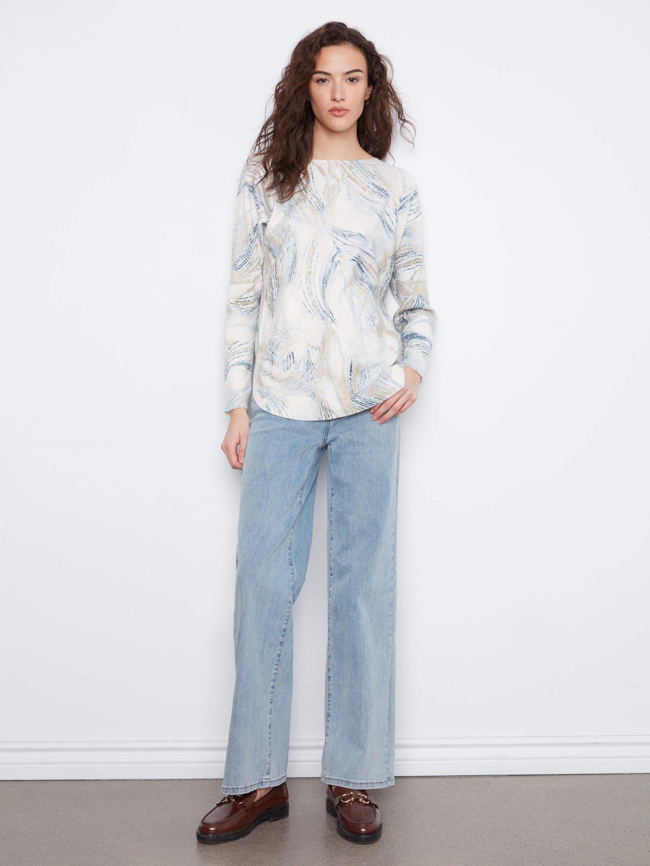 Charlie B Drop Shoulder Boat Top - Style C2818PR-464A
