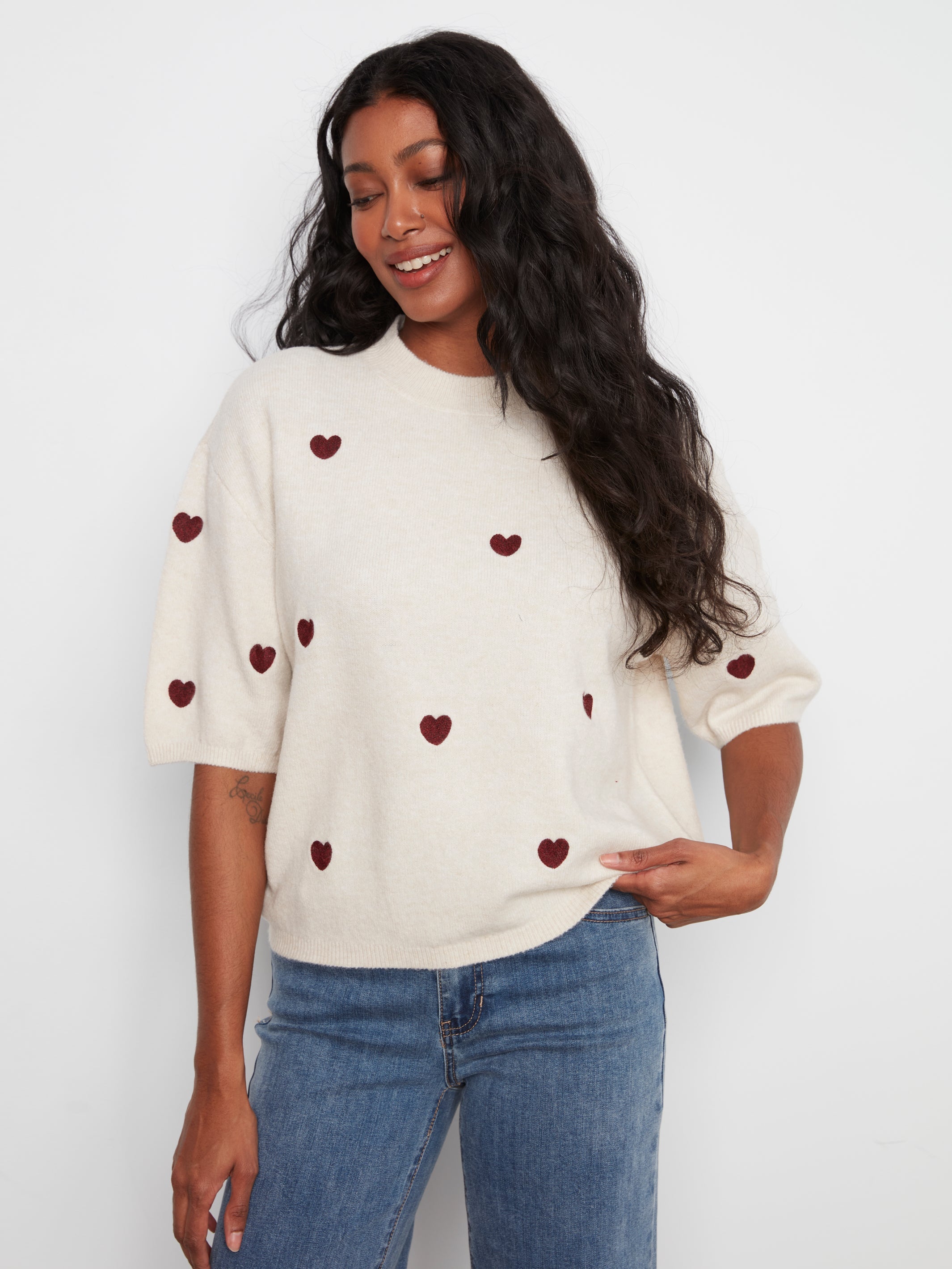 Charlie B Heart Sweater - Style C2858E-707C