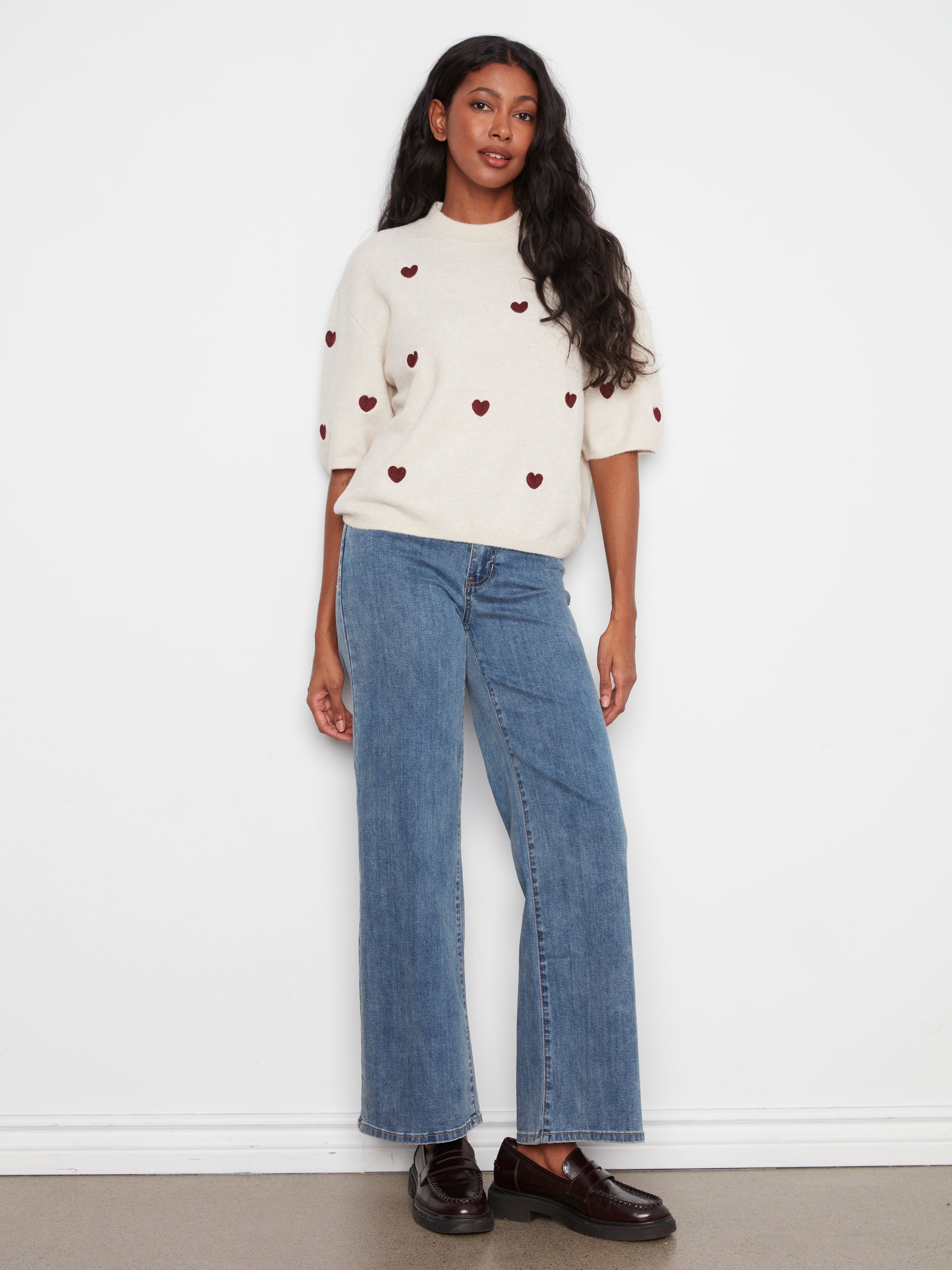 Charlie B Heart Sweater - Style C2858E-707C